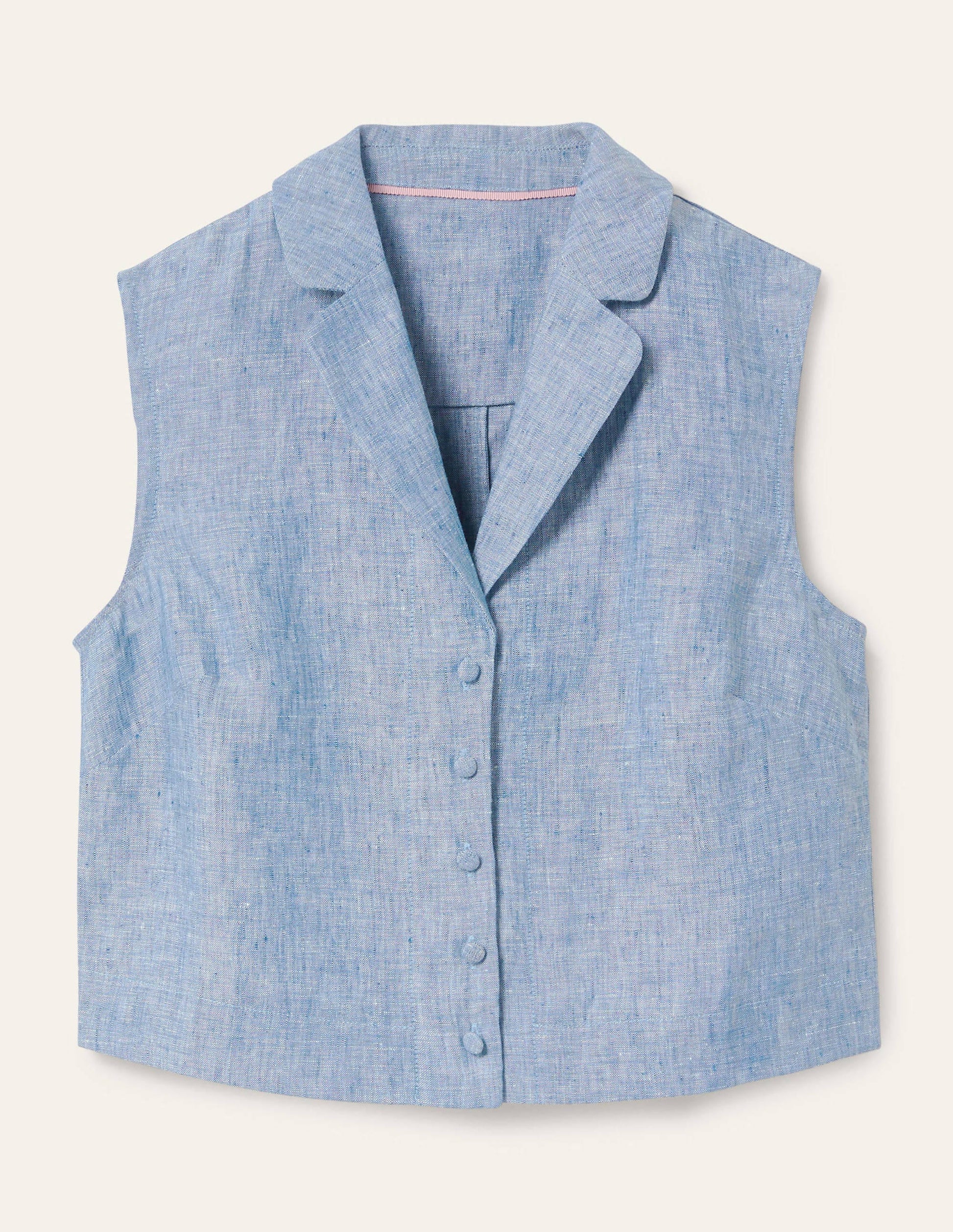 Georgina Leinenoberteil-Authentisches Blau, Faux-Uni-5