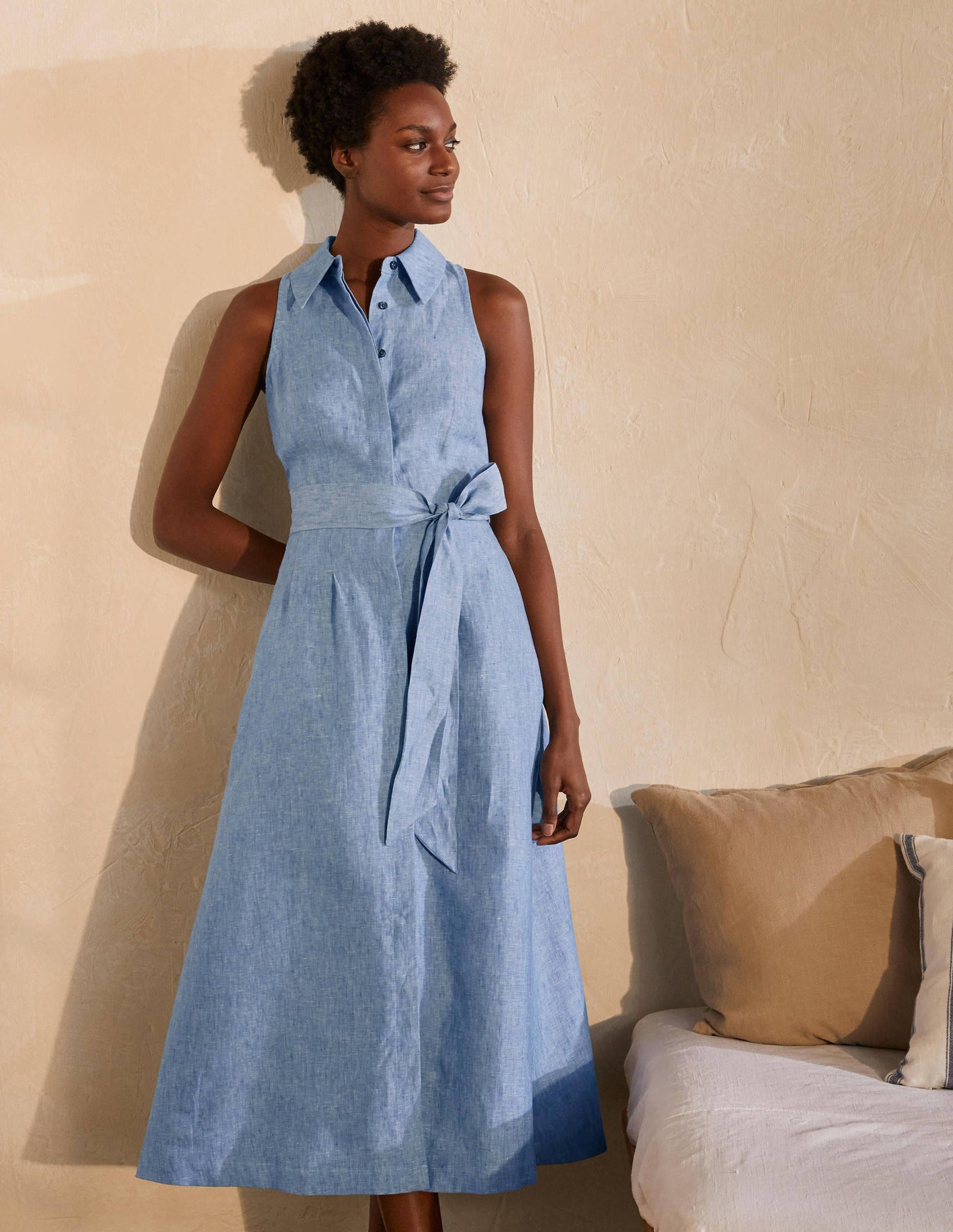 Kate Hemdblusenkleid aus Leinen-Faux-Uni-4