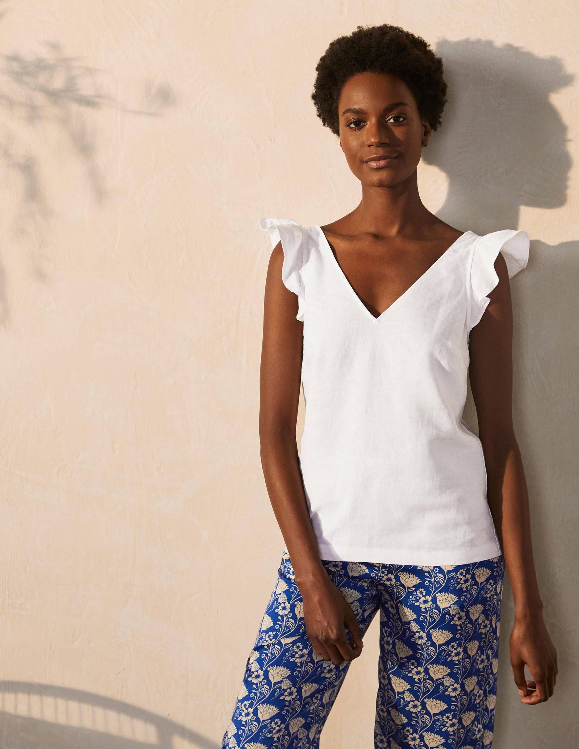 Andrea Linen Top-White-4