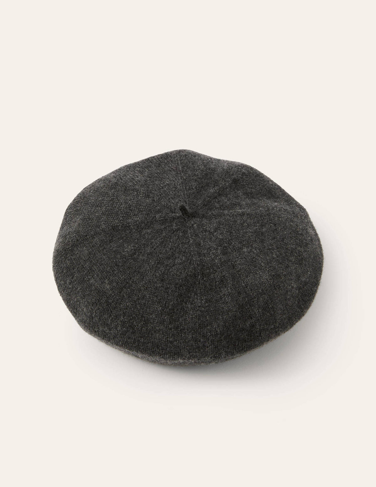 Baskenmütze aus Kaschmir-Anthrazit Melange/Lurexstreifen - Image 1