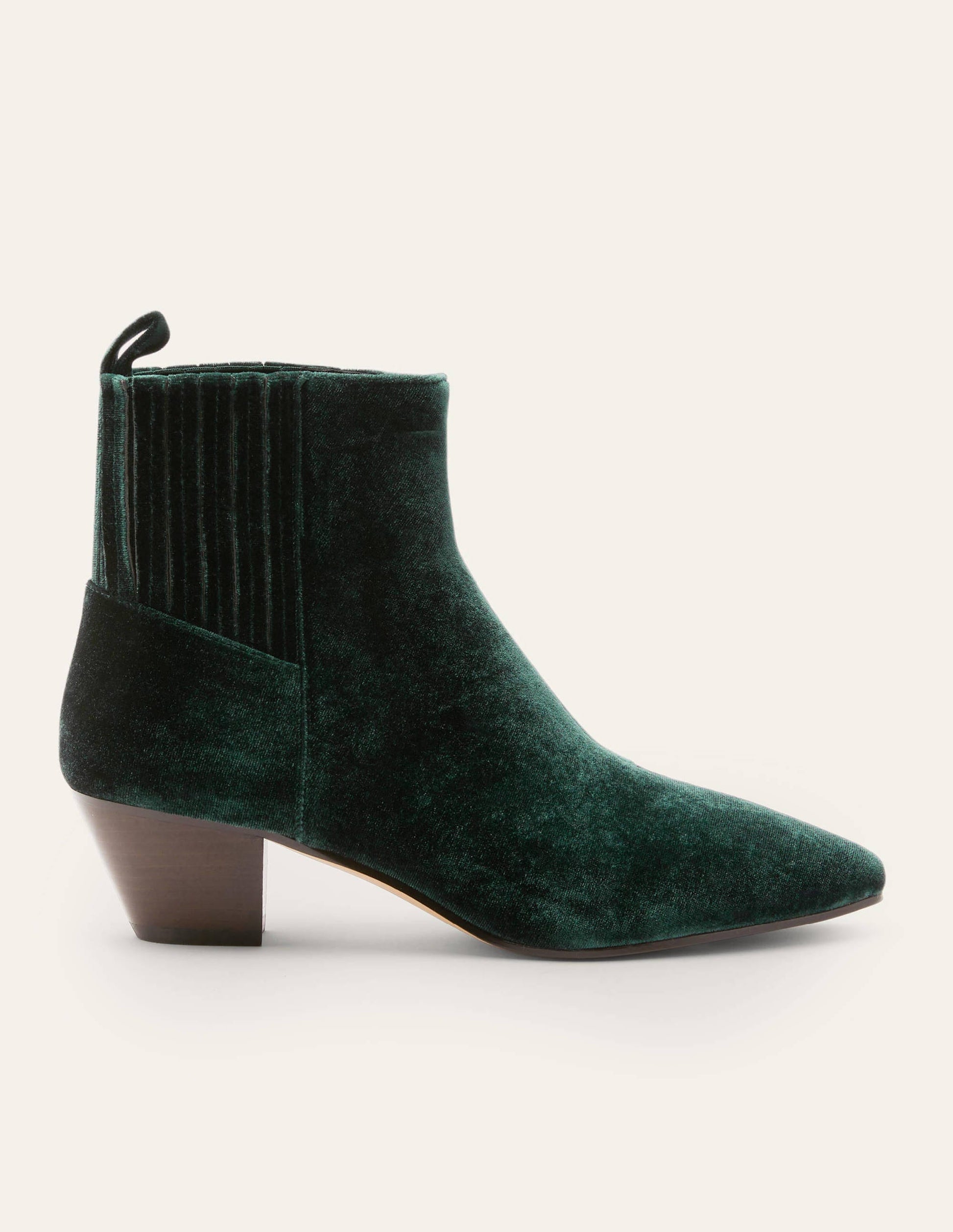 Western-Stiefeletten-Mitternachtsgrün, Samt-2