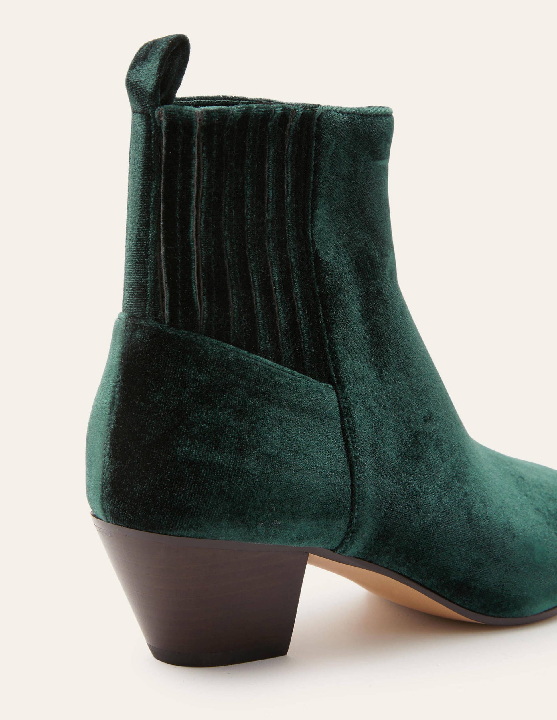 Western-Stiefeletten-Mitternachtsgrün, Samt-4