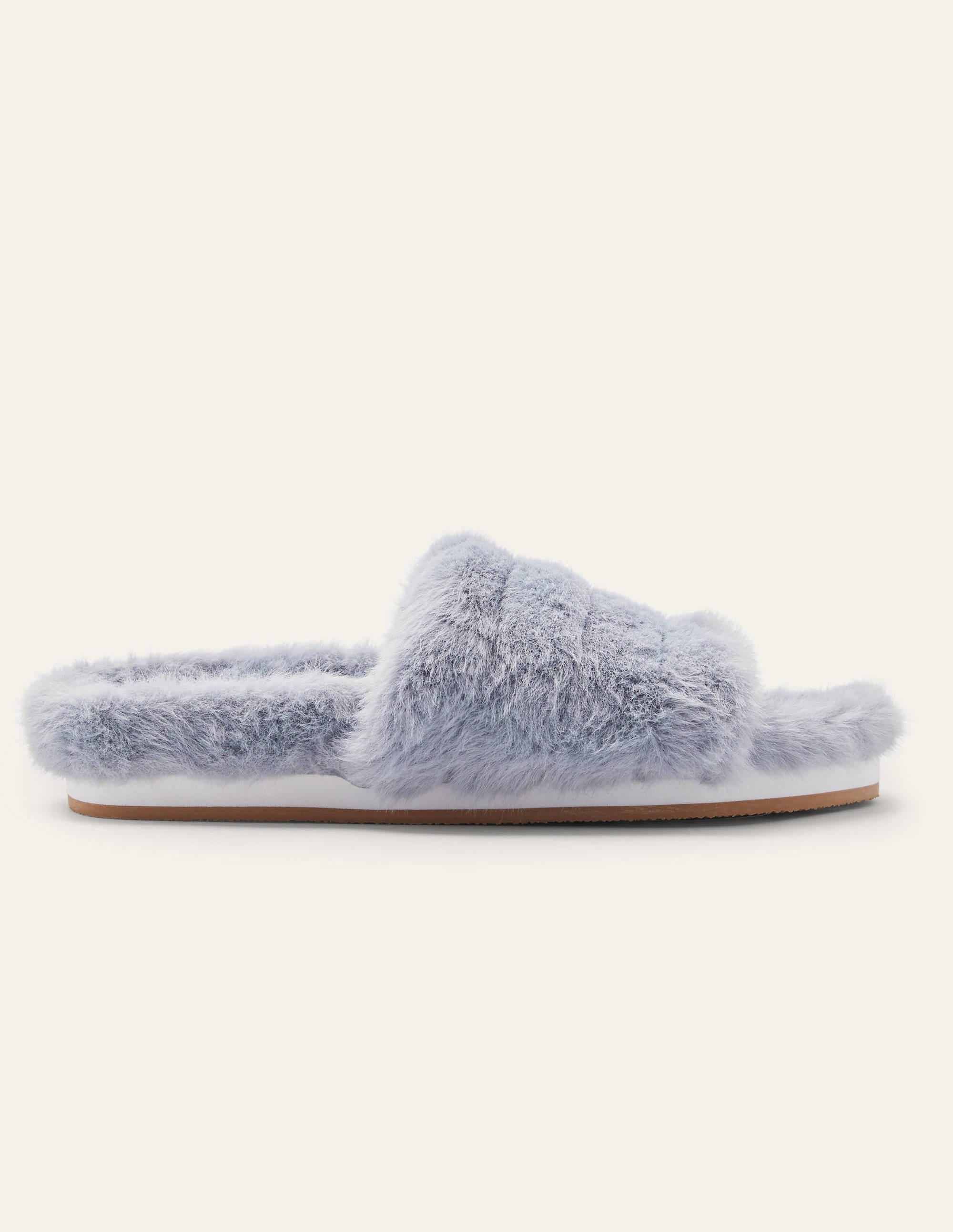 Chaussons en fausse fourrure-Gris - Image 3