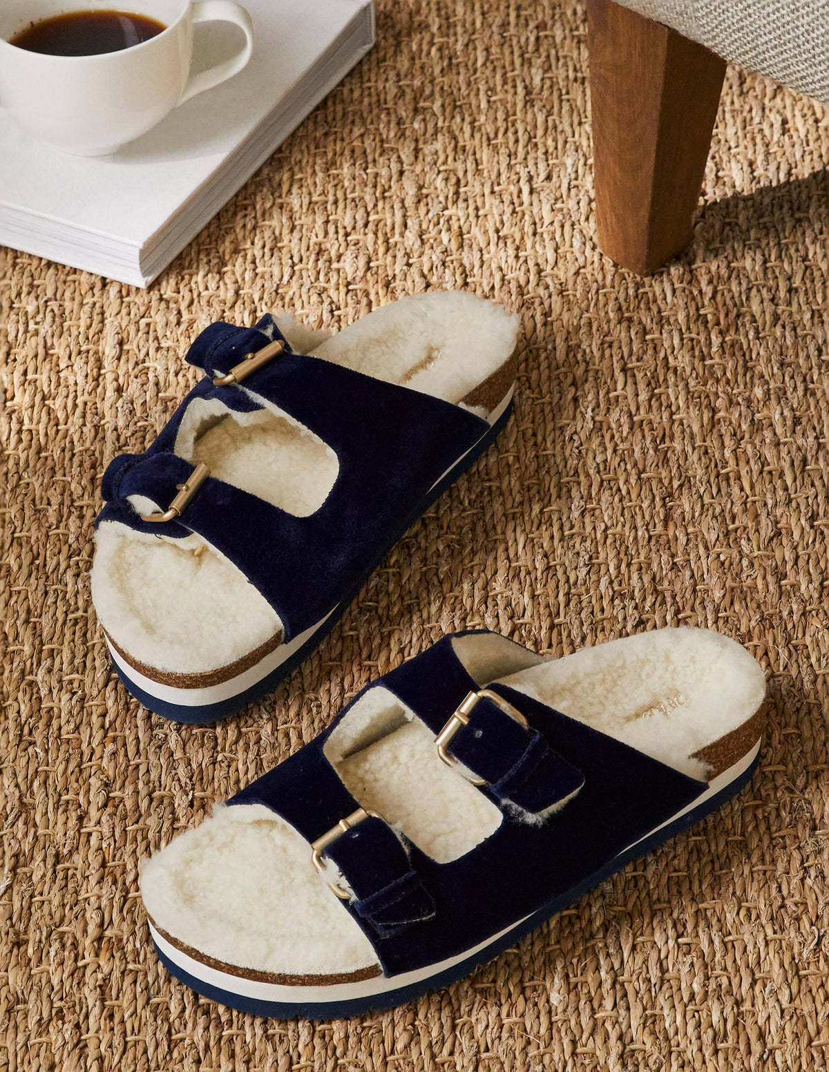 Bequeme Slipper-Navy, Samt - Image 1