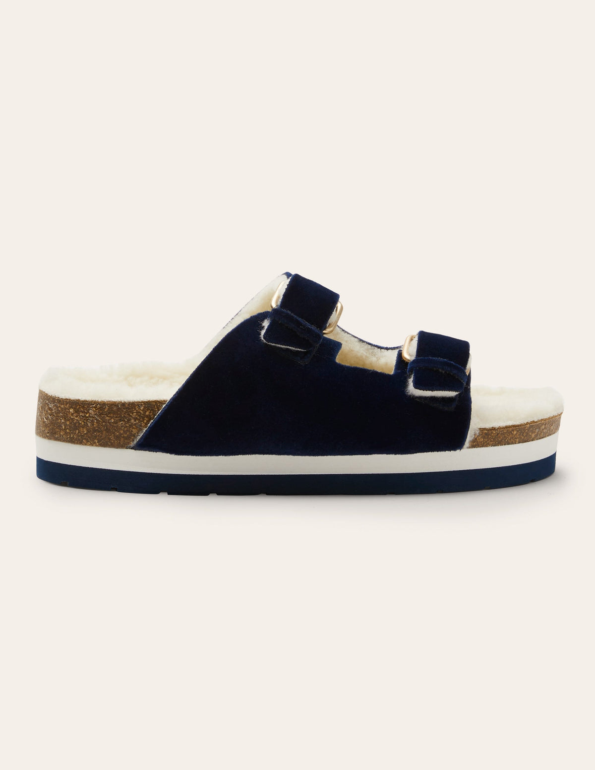 Bequeme Slipper-Navy, Samt - Image 2
