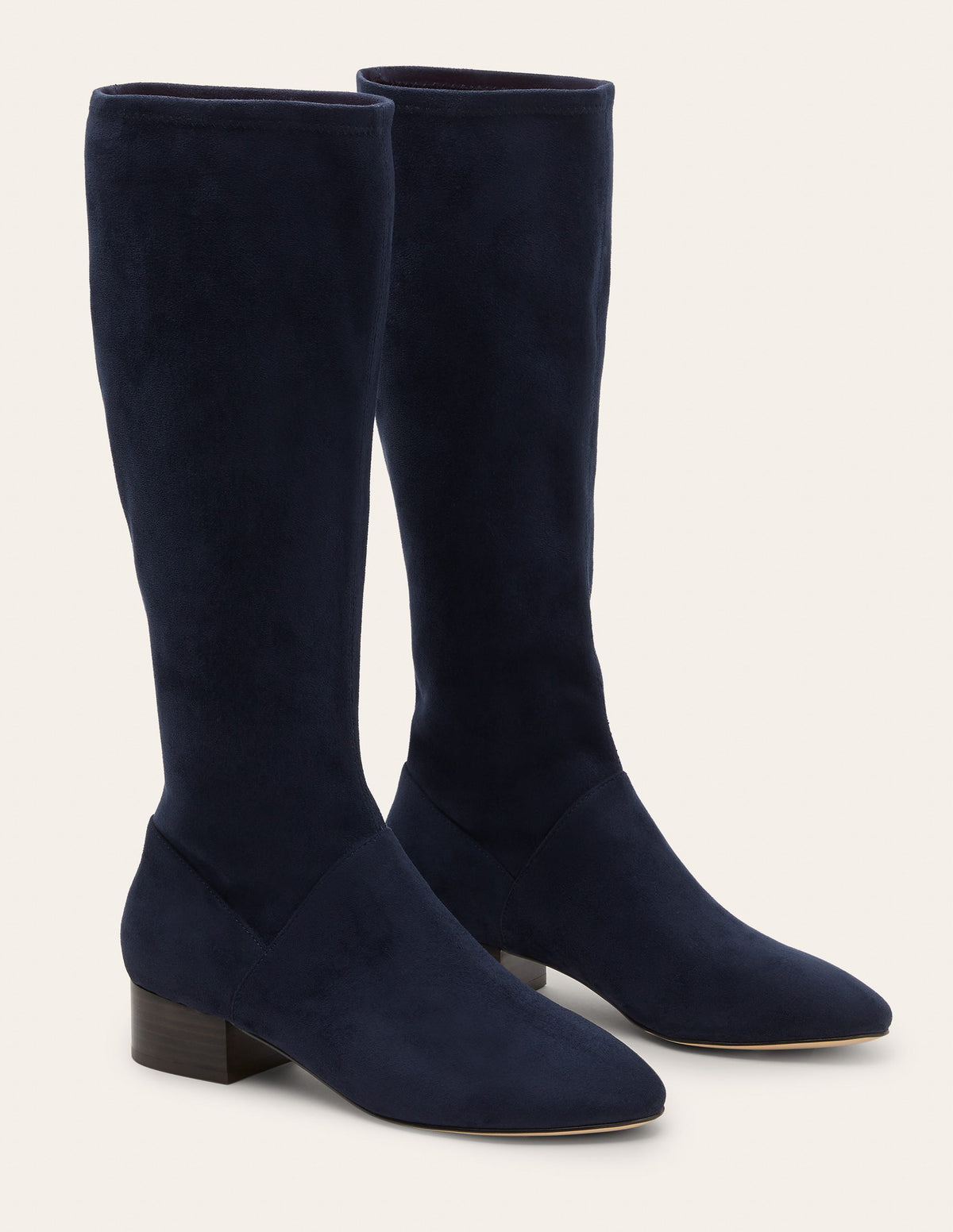 Flache Stiefel mit Stretch-Marineblau - Image 2