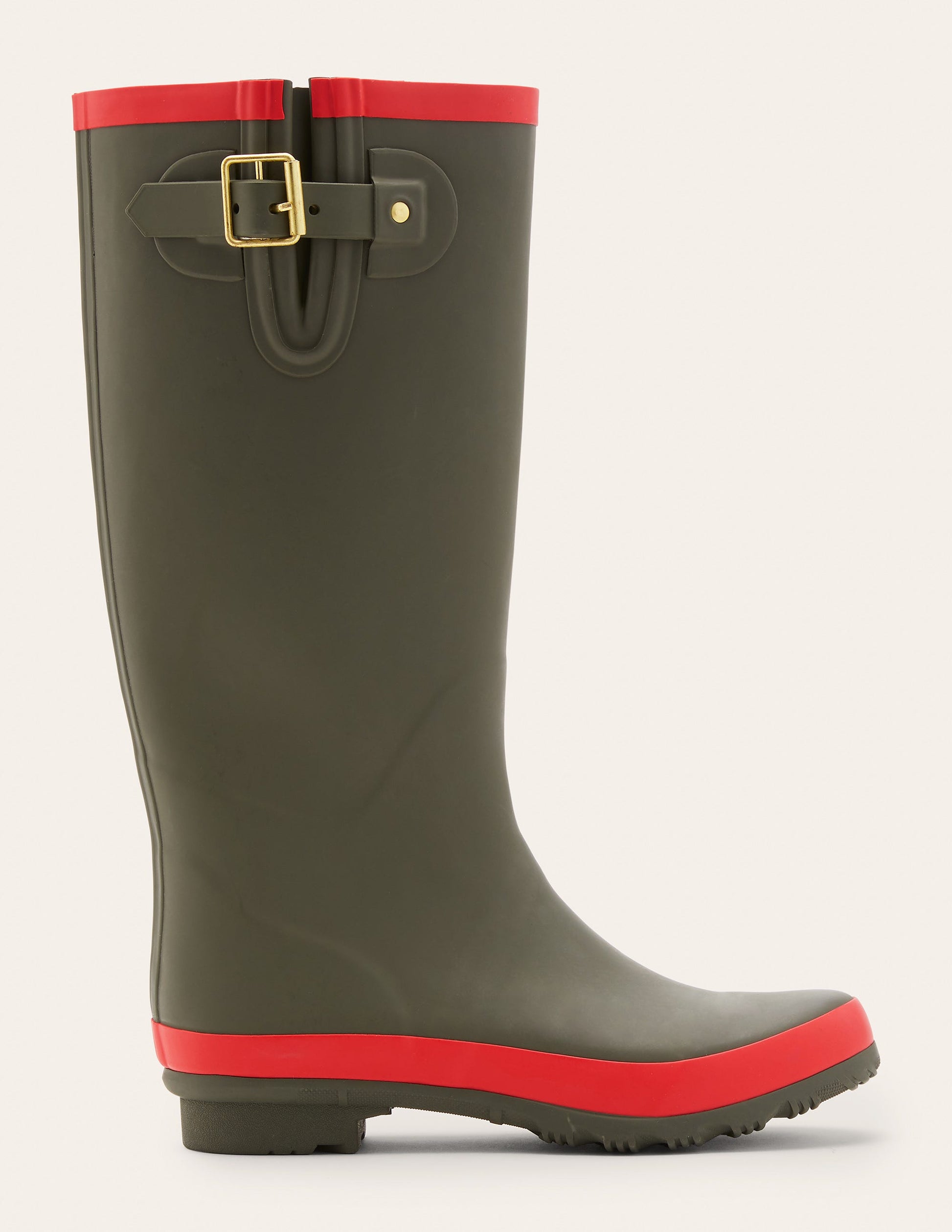 Bottes de pluie-Kaki classique/rouge cerise-1