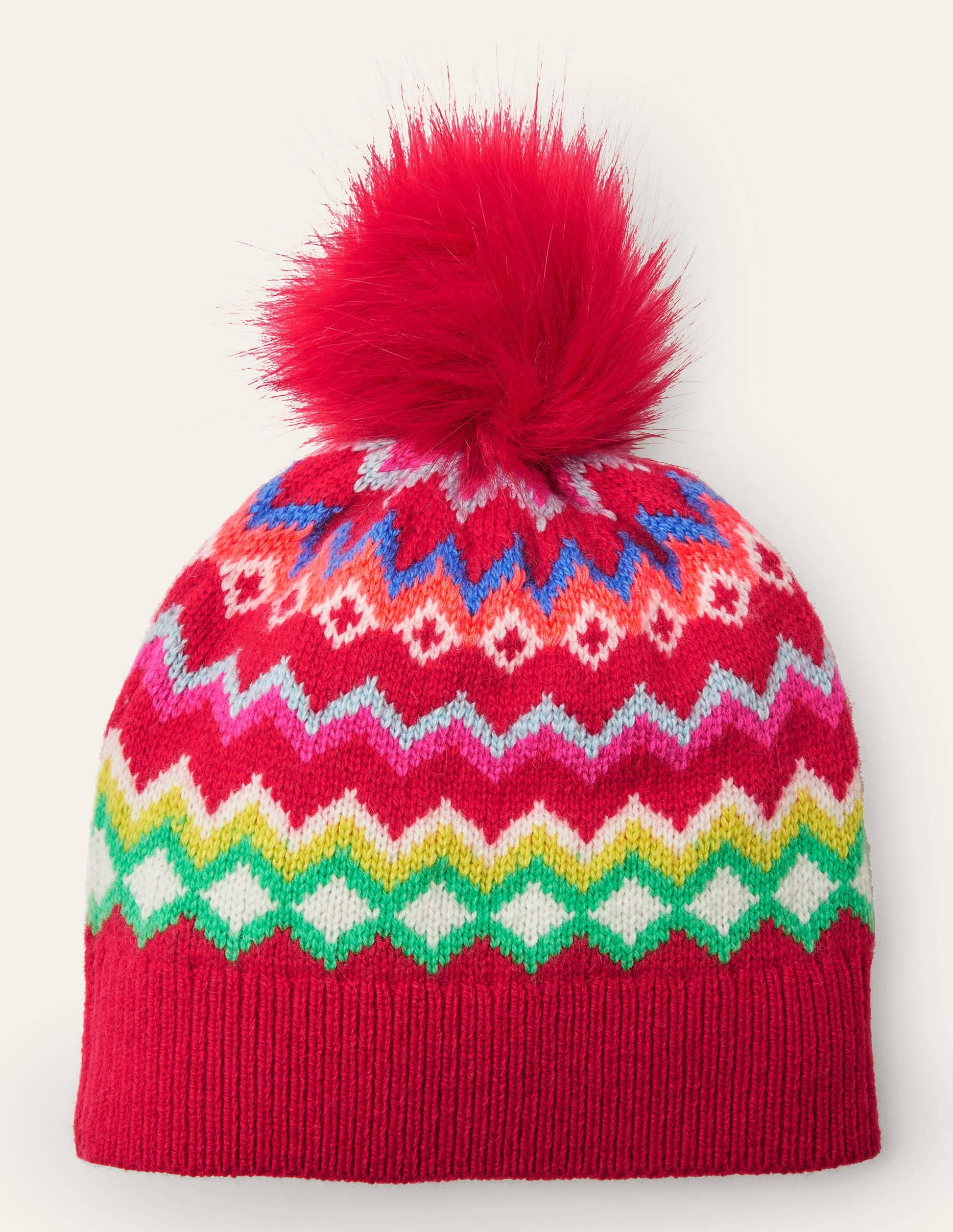 Fair-Isle-Mütze-Rockabilly-Rot-1