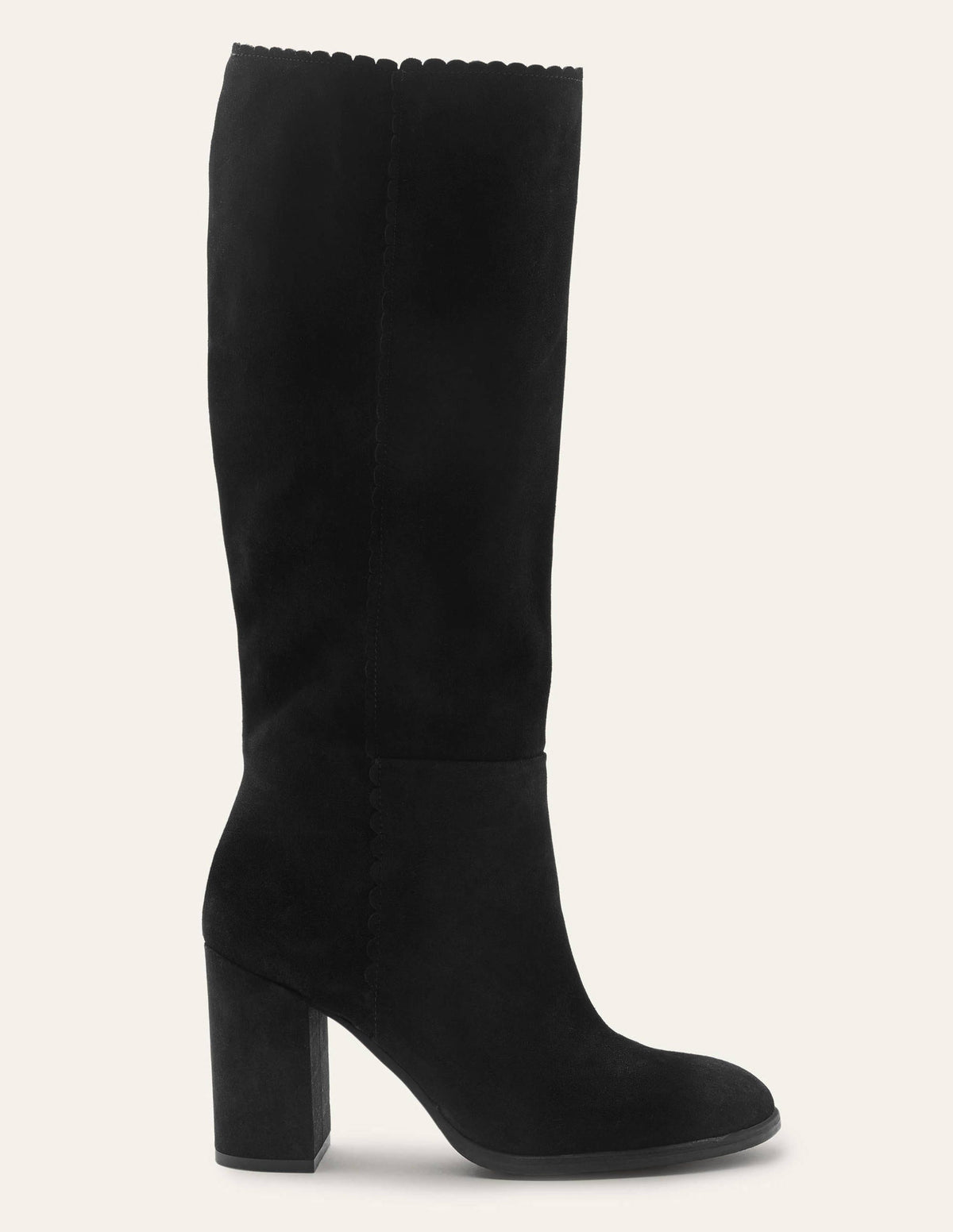 Bottes hauteur genou festonnées-Noir - Image 1