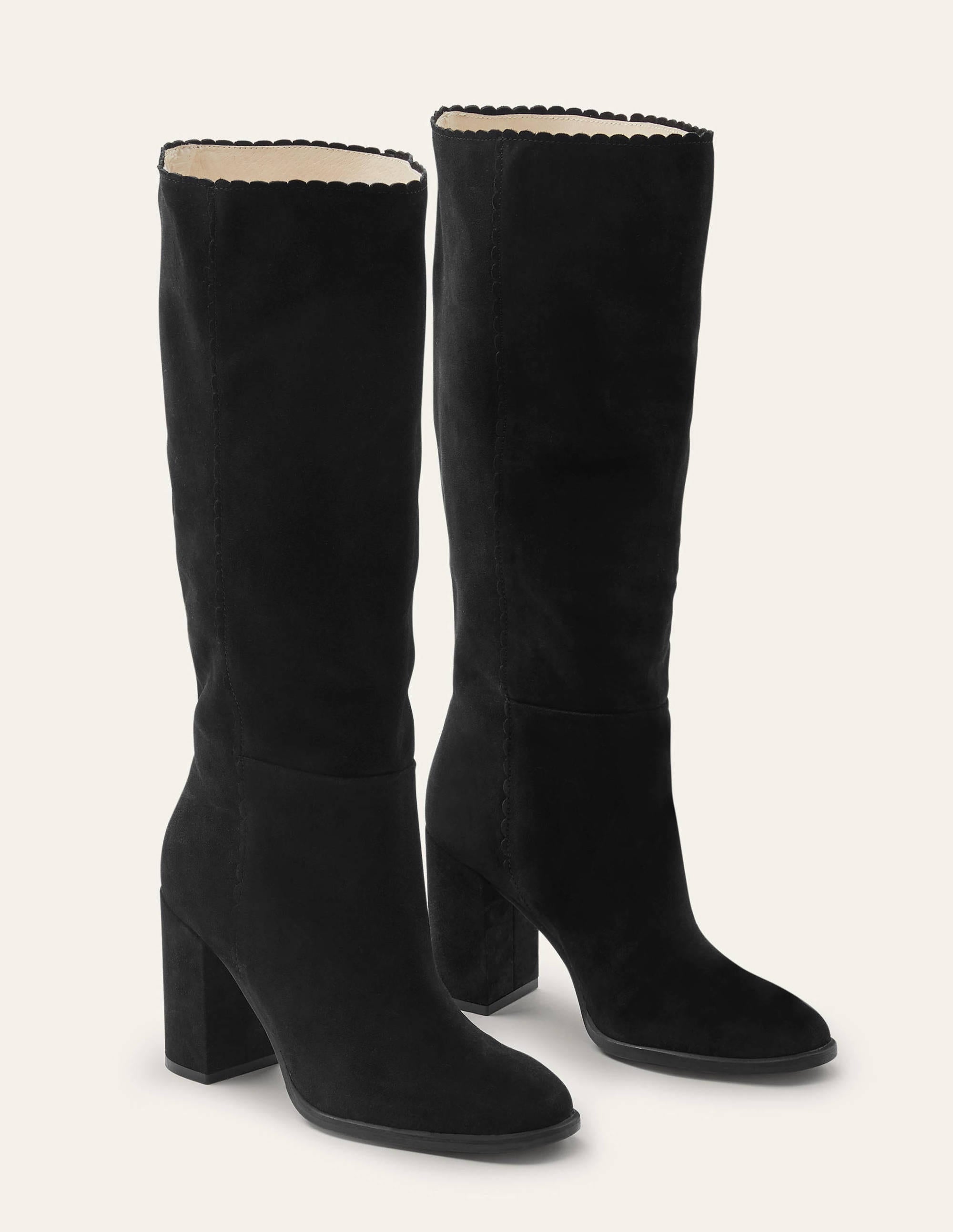 Bottes hauteur genou festonnées-Noir - Image 2
