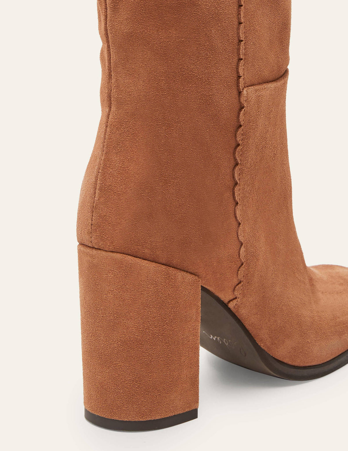 Kniehohe Stiefel mit Muscheldetail-Hellbraun - Image 6