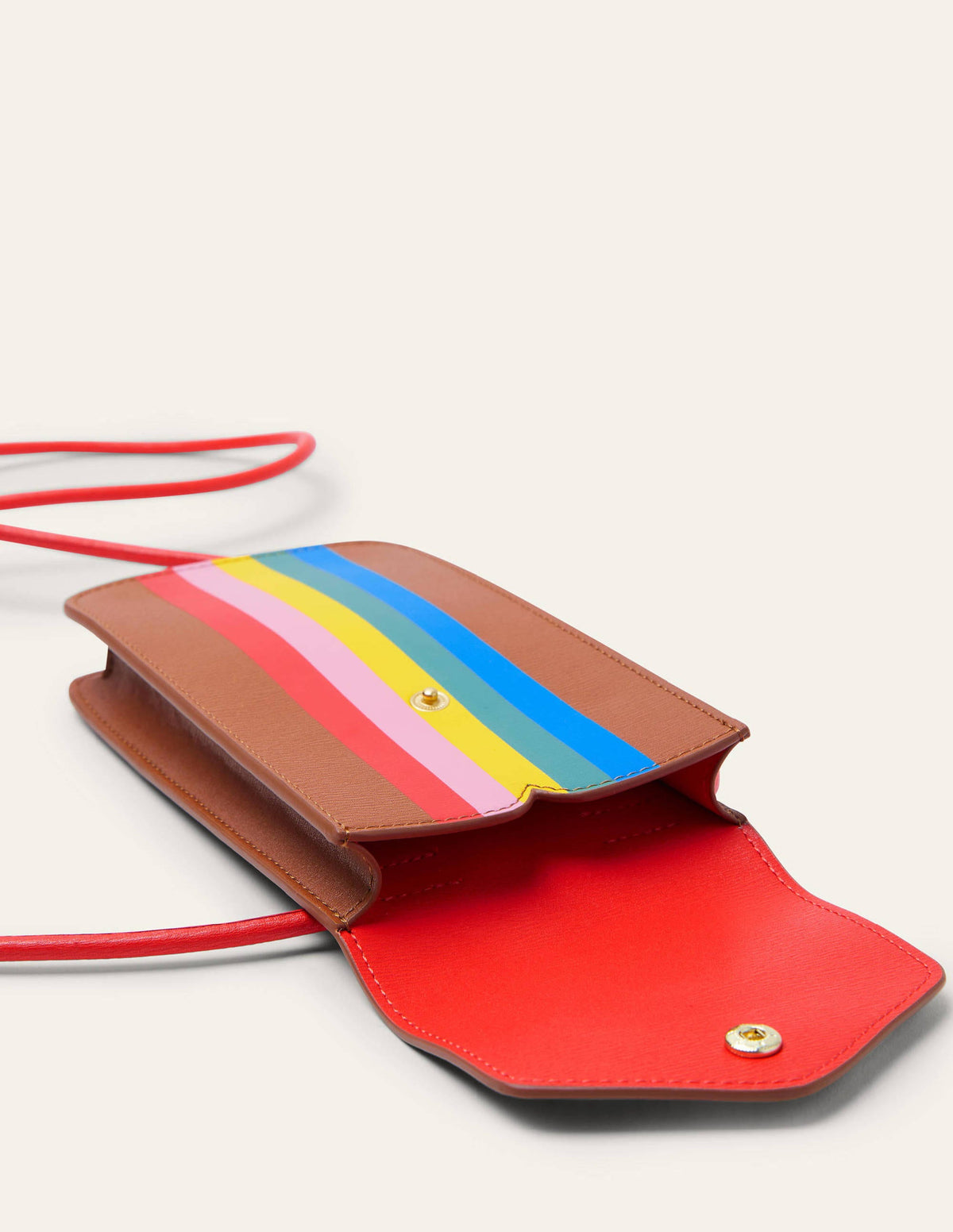 Handytasche zum Umhängen-Hellbraun/Bunt, Gestreift-2