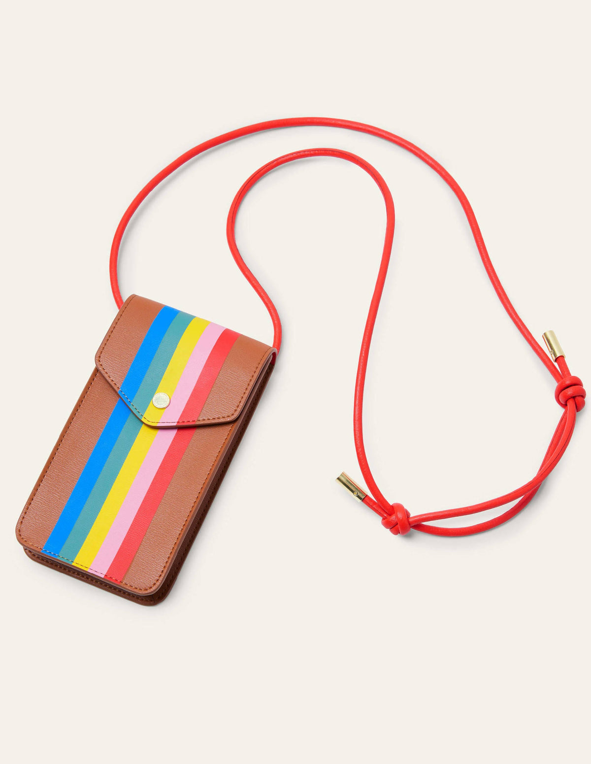 Handytasche zum Umhängen-Hellbraun/Bunt, Gestreift - Image 3