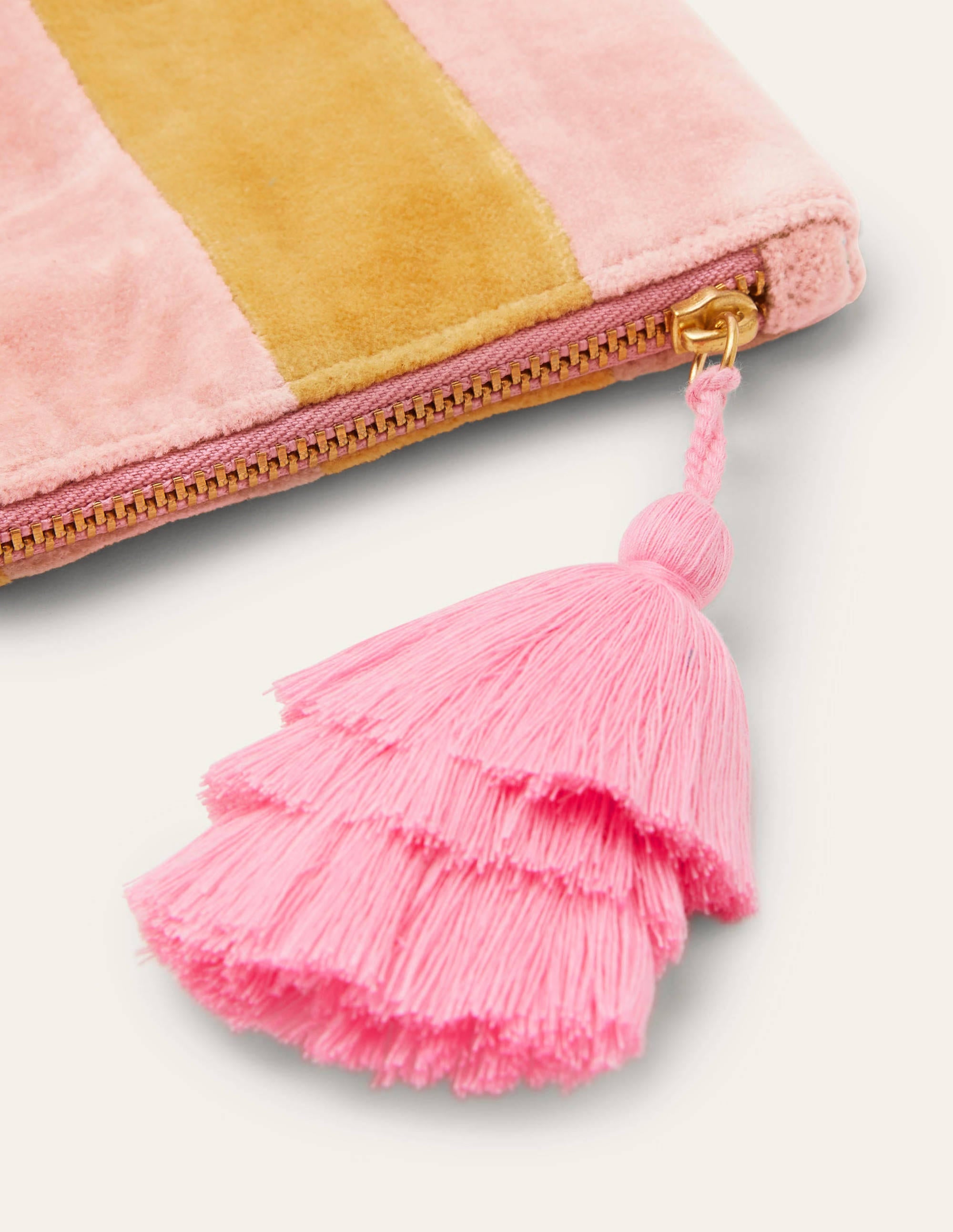Taschen-Set aus Samt-Honiggold/Milchshake - Image 4