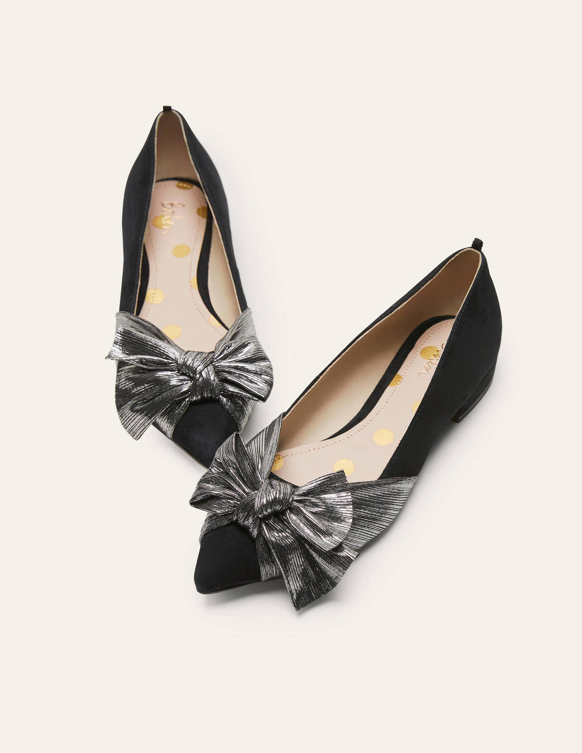 Vanessa Schuhe mit Schleife-Schwarz/Metallgrau-3