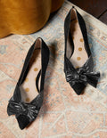 Vanessa Schuhe mit Schleife-Schwarz/Metallgrau