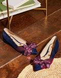 Vanessa Schuhe mit Schleife-Navy, Bommel