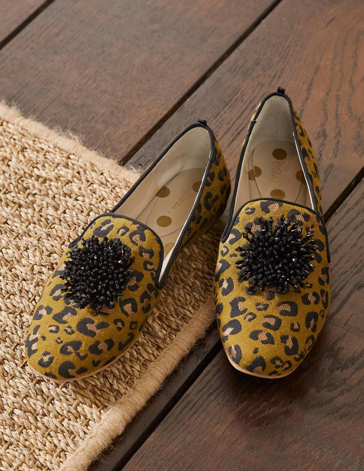 Gabriella Verzierte Loafer-Metallischer Jacquard, Leopardenmuster - Image 1