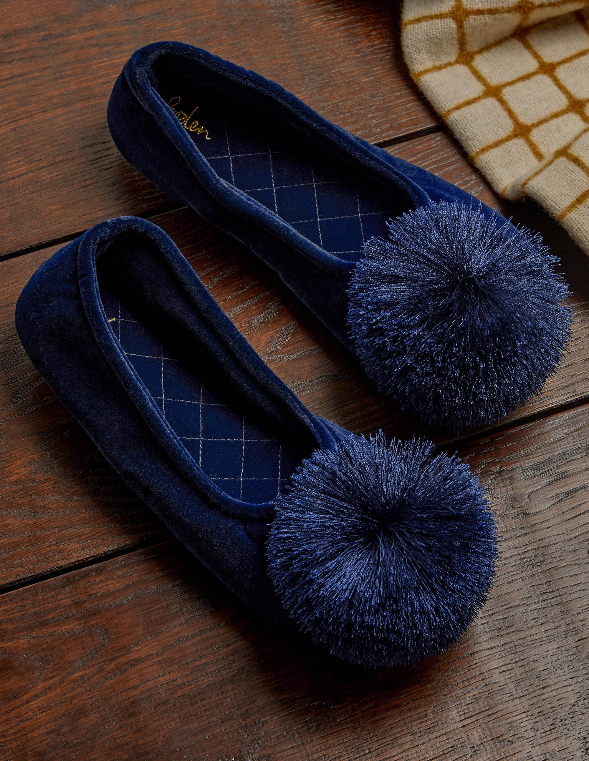 Pompom Slipper-Navy - Image 1