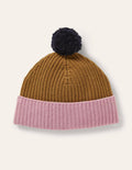 Bonnet colourblock en cachemire-Bleu marine/mousse ancienne/violet