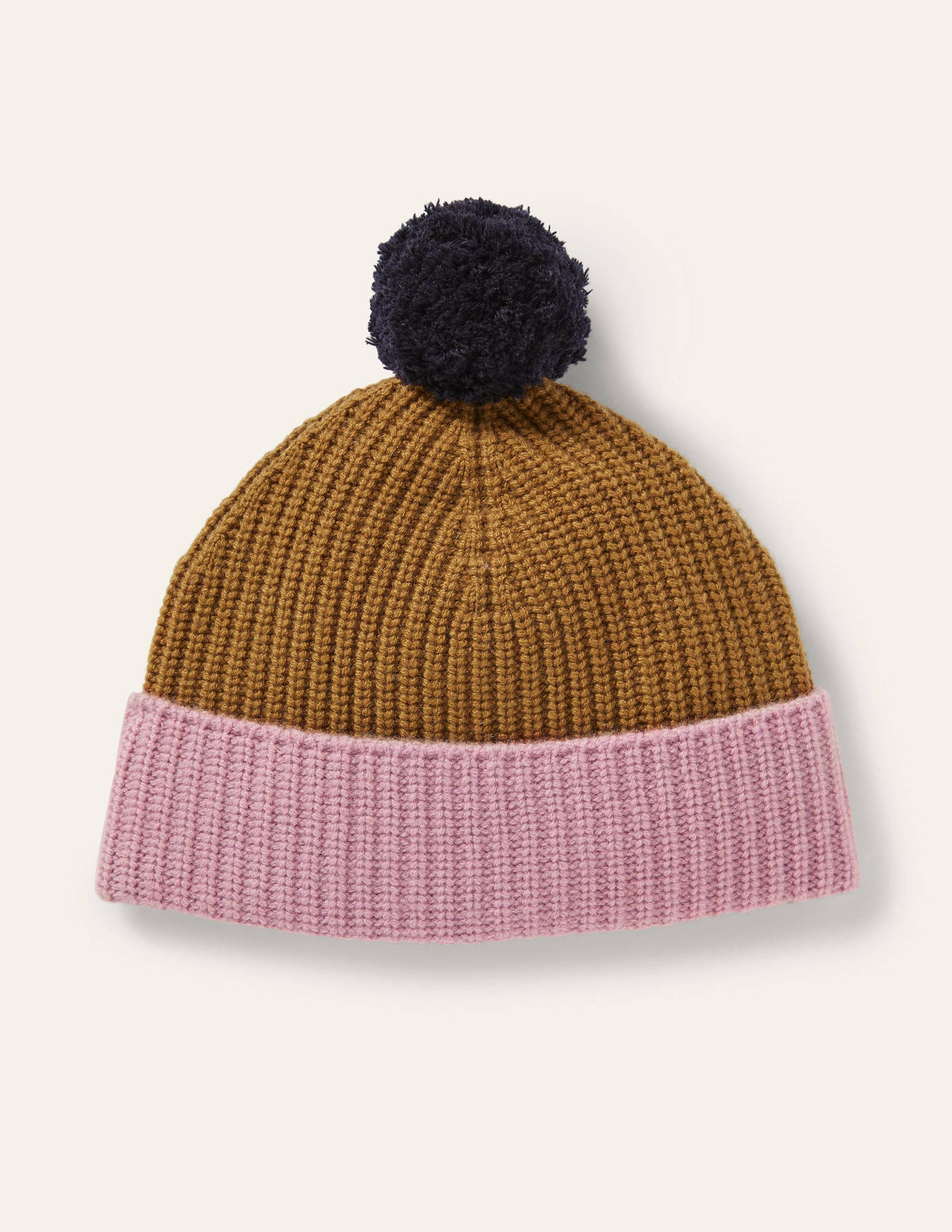 Bonnet colourblock en cachemire-Bleu marine/mousse ancienne/violet-1
