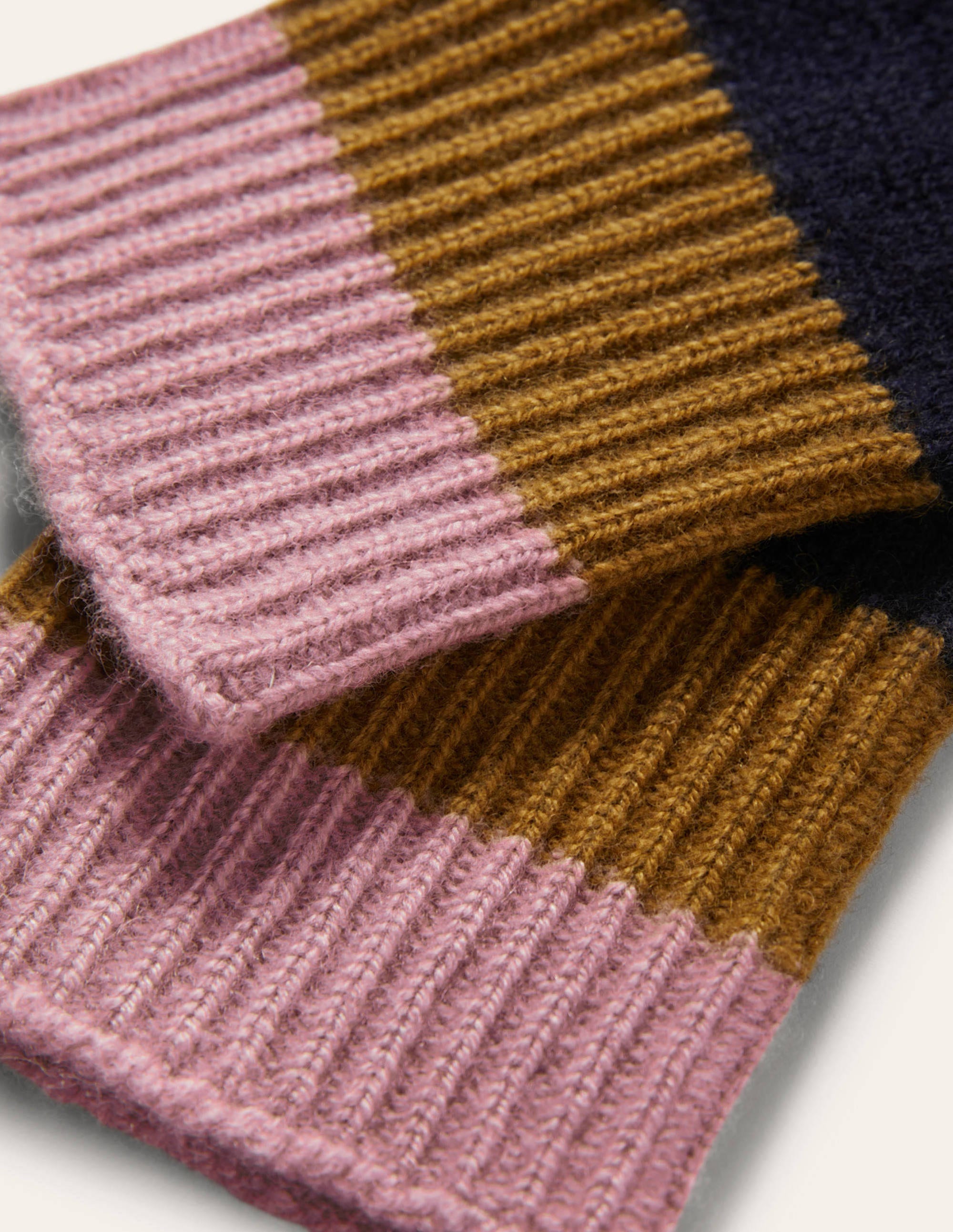 Kaschmirhandschuhe in Blockfarben-Navy/Altes Moosgrün/Violett - Image 2