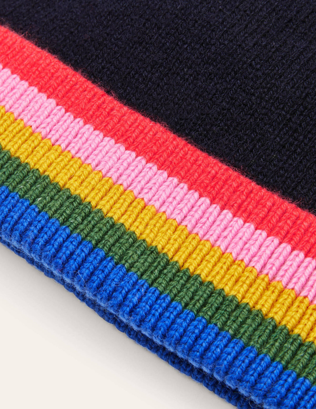 Strickpudelmütze-Navy/Bunt, Gestreift - Image 2