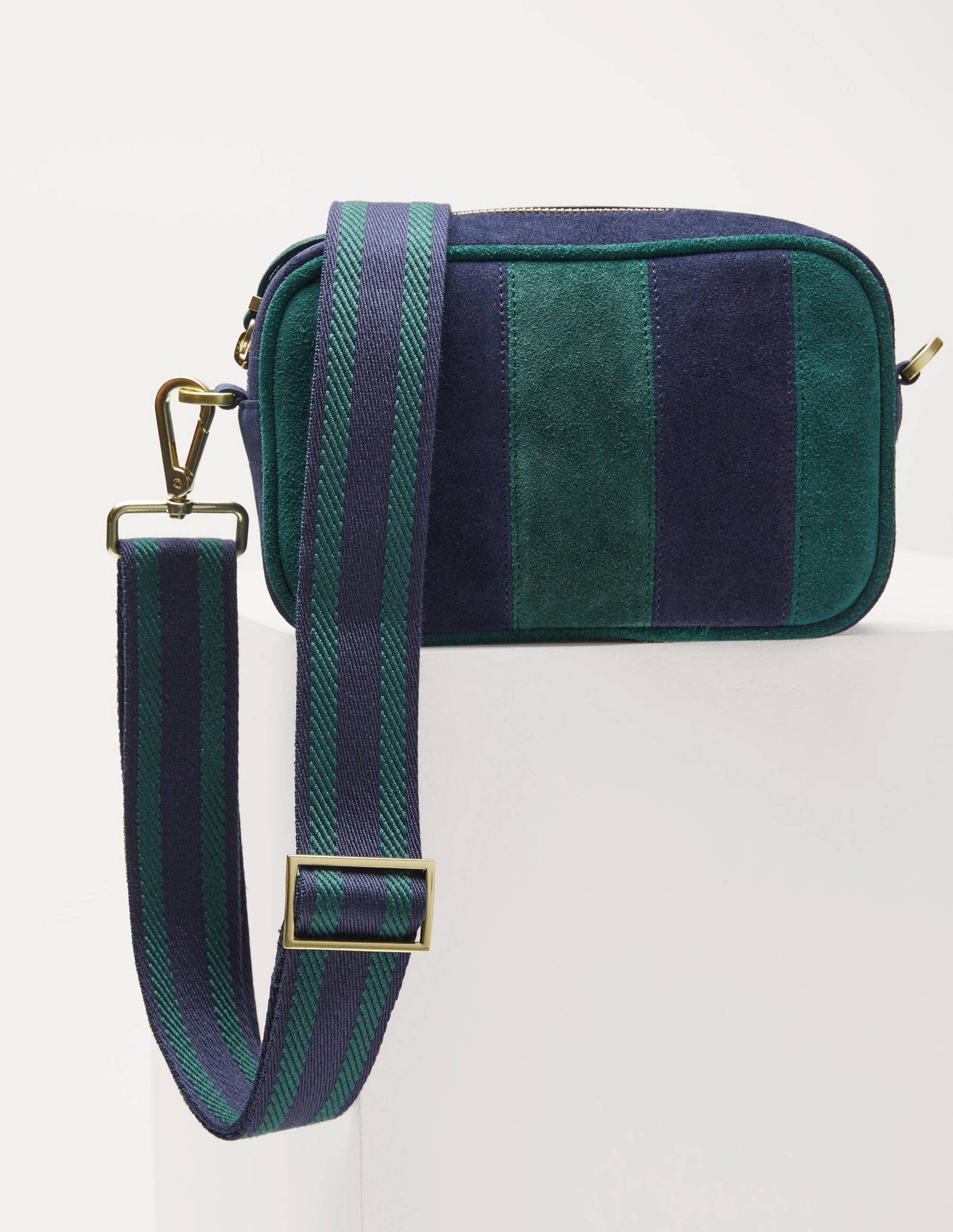 Umhängetasche aus Leder-Marineblau-4