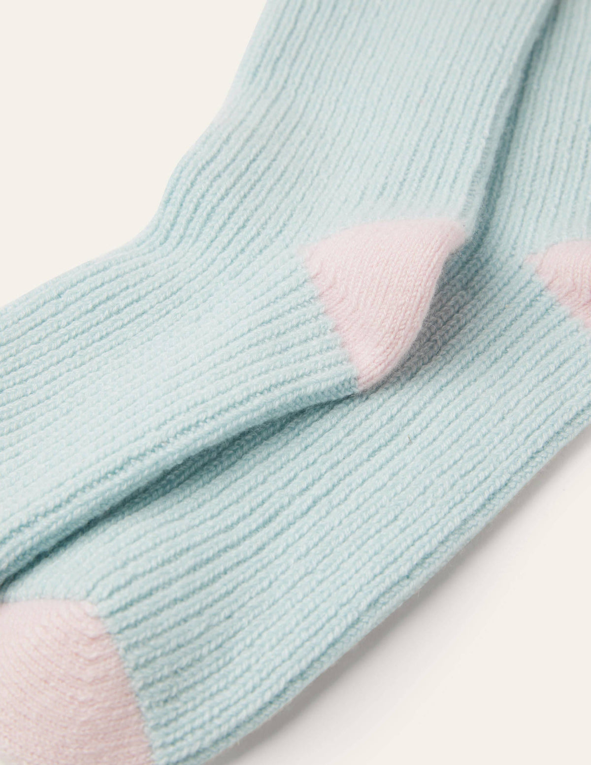 Bettsocken aus Kaschmir-Seeblau/Grau/Milchshake - Image 2