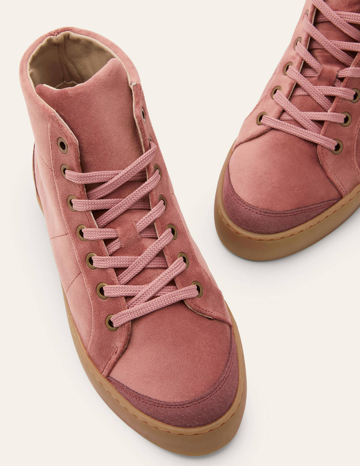 Emma Knöchelhohe Turnschuhe aus Samt-Graurosa - Image 3