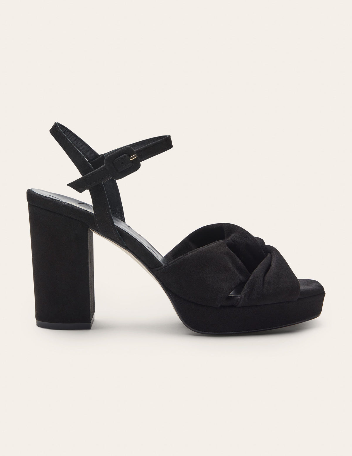 Plateauschuhe mit Absatz und Twistdetail-Schwarz - Image 2