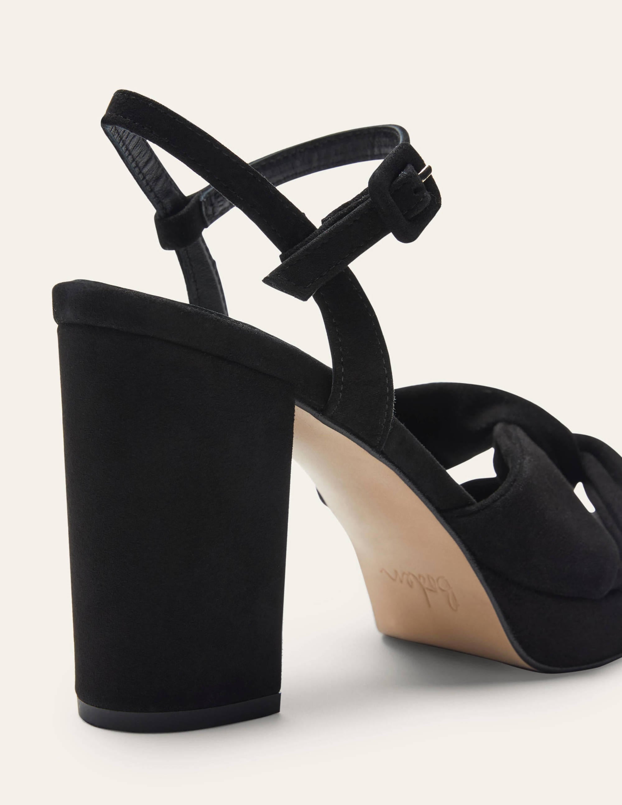 Plateauschuhe mit Absatz und Twistdetail-Schwarz - Image 3