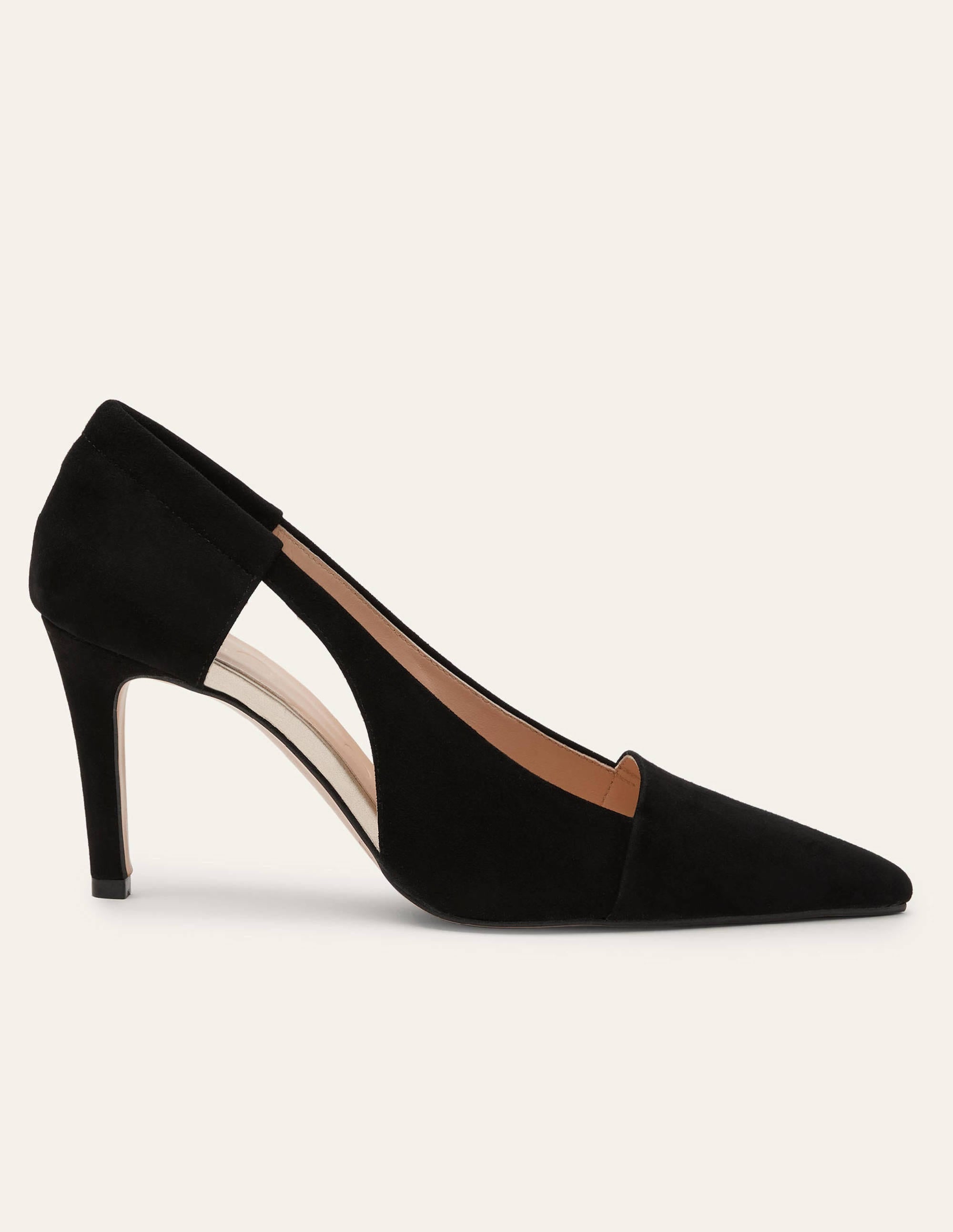 Pumps aus Veloursleder mit Cut-Out-Details-Schwarz - Image 2