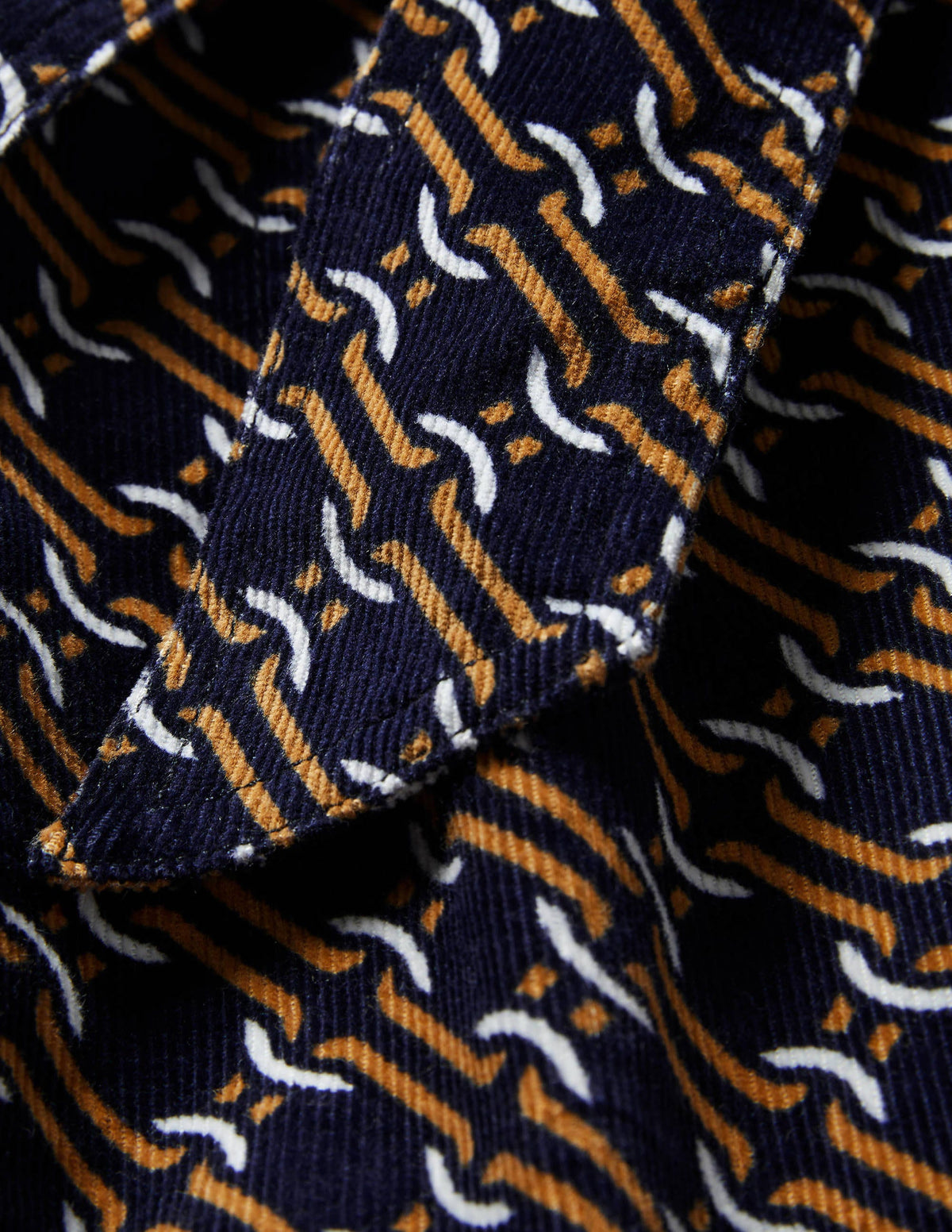Robe Esmeralda nouée à la taille-Bleu marine, motif géométrique chaîne-6