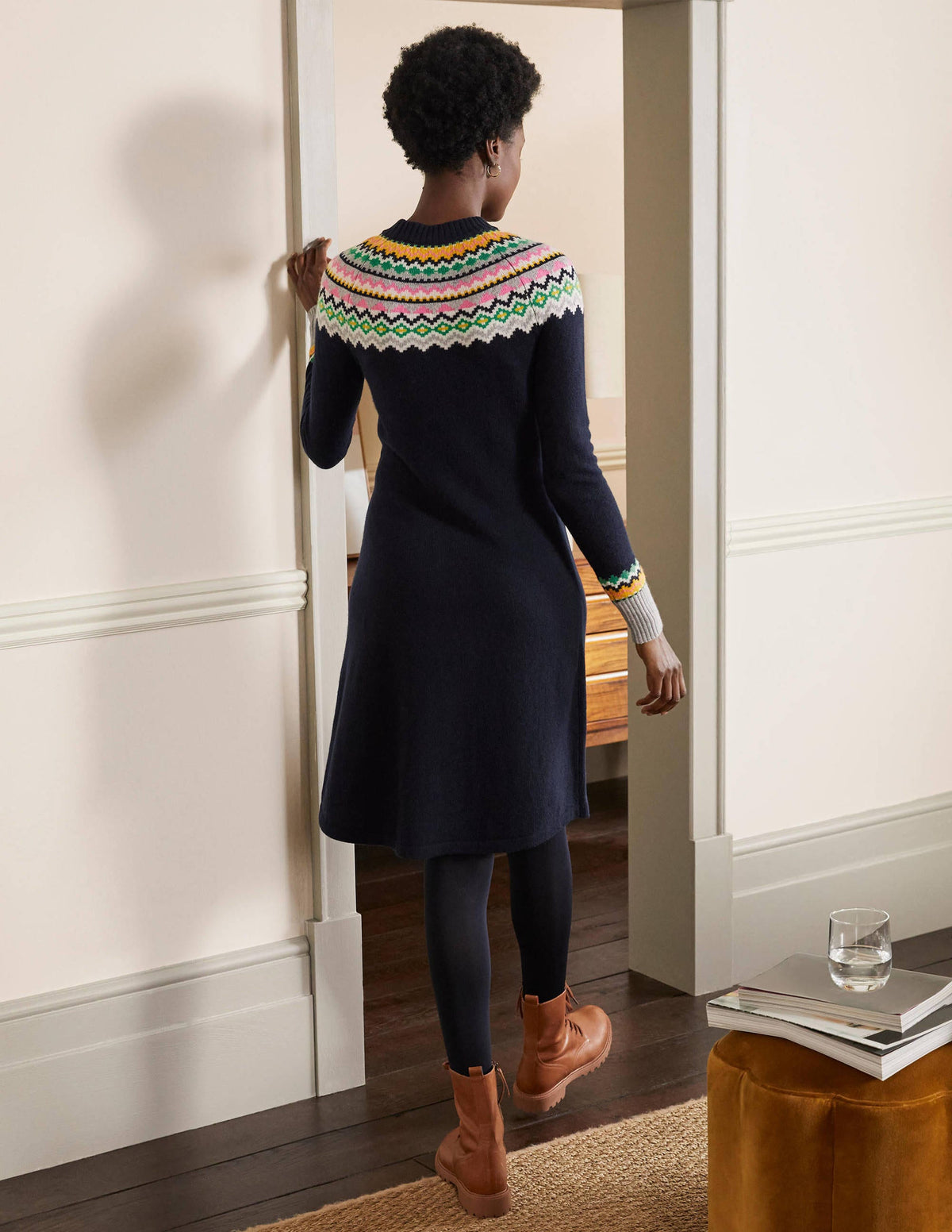 Millie Fair-Isle-Strickkleid-Marineblau-3