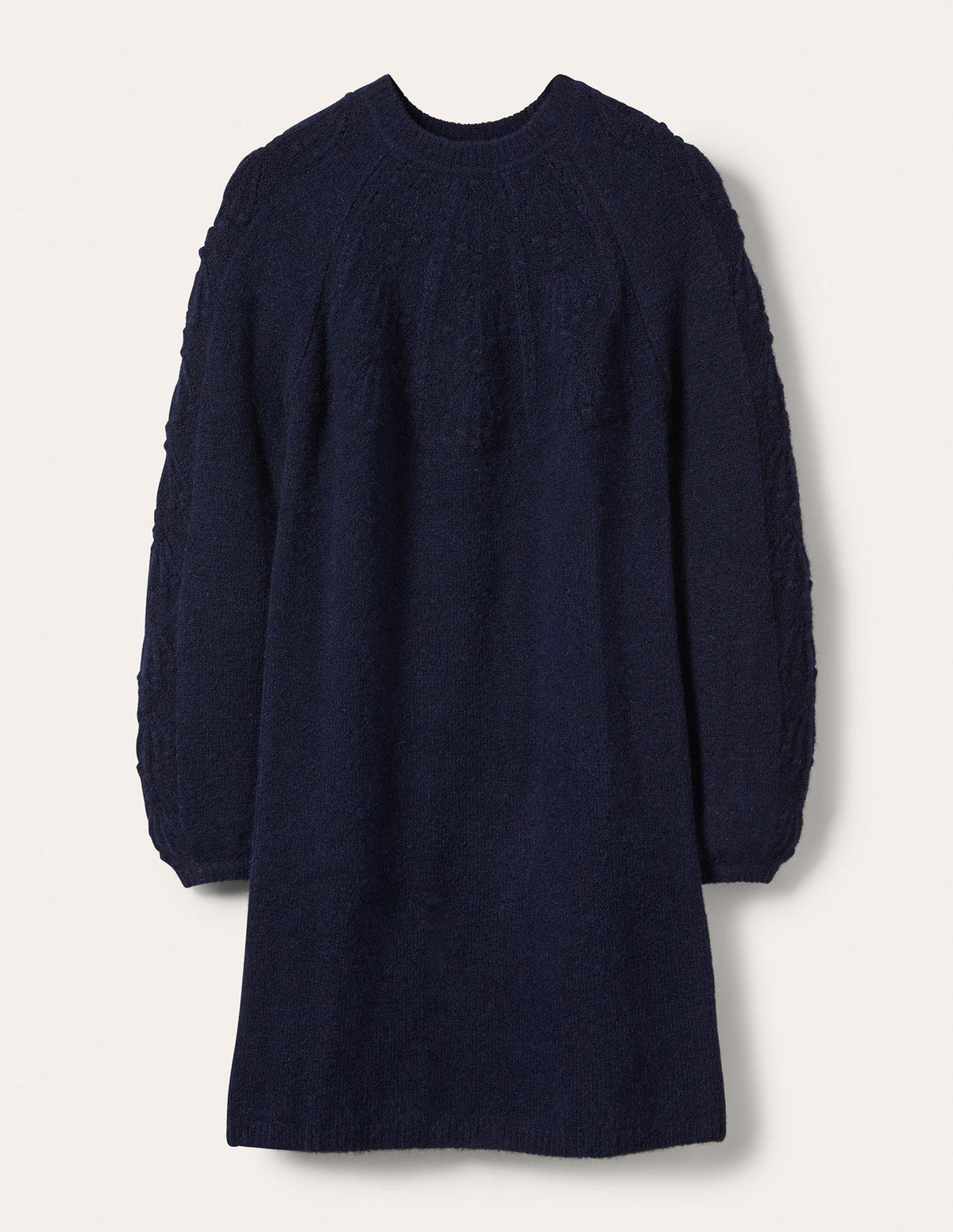 Robe en maille torsadée-Bleu marine - Image 5