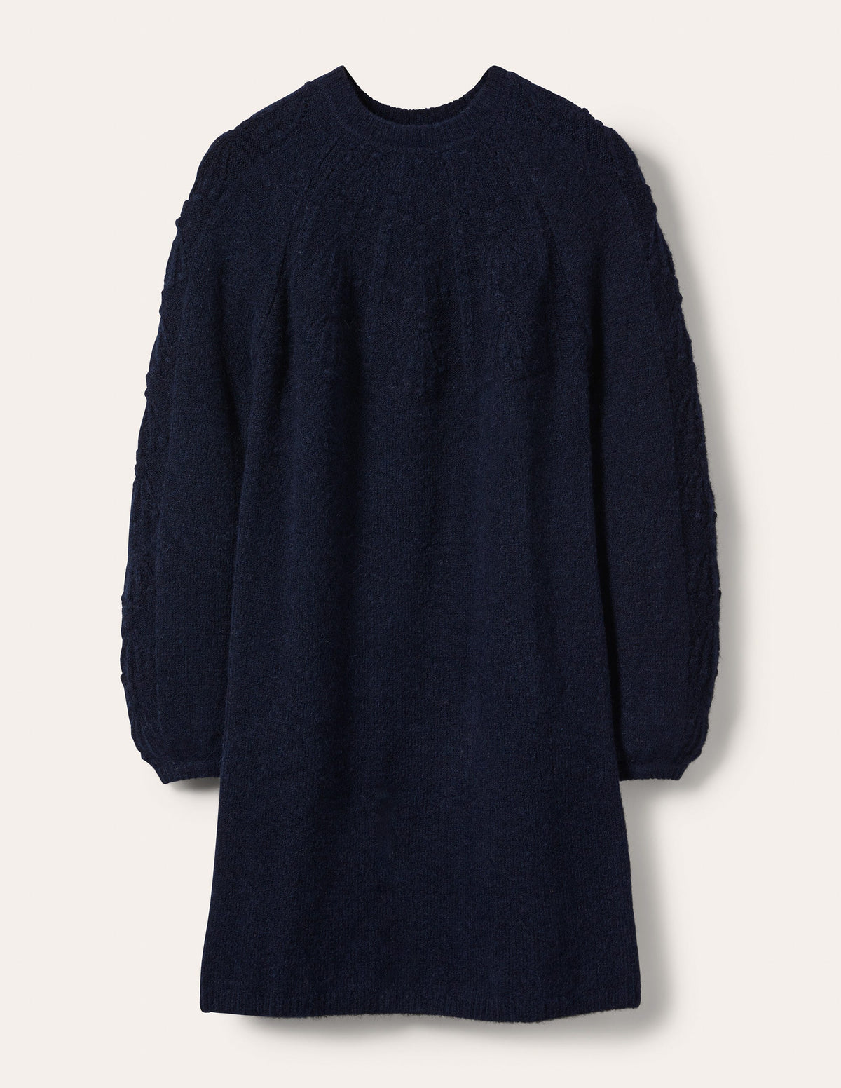 Robe en maille torsadée-Bleu marine-6