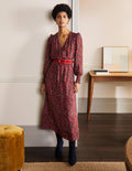 Becky Midi-Wickelkleid-Winterbeere, Exotisches Blumenmuster