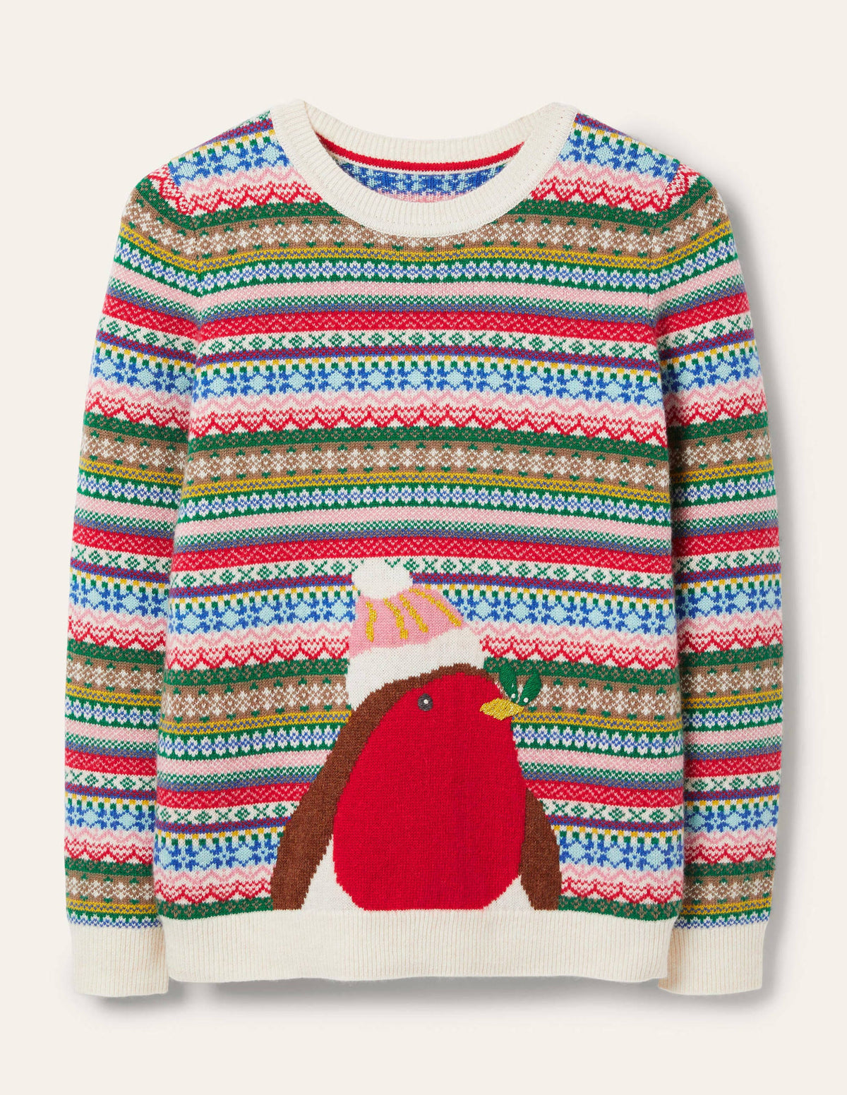 Weihnachtlicher Pullover-Bunt, Fair-Isle-Muster-6