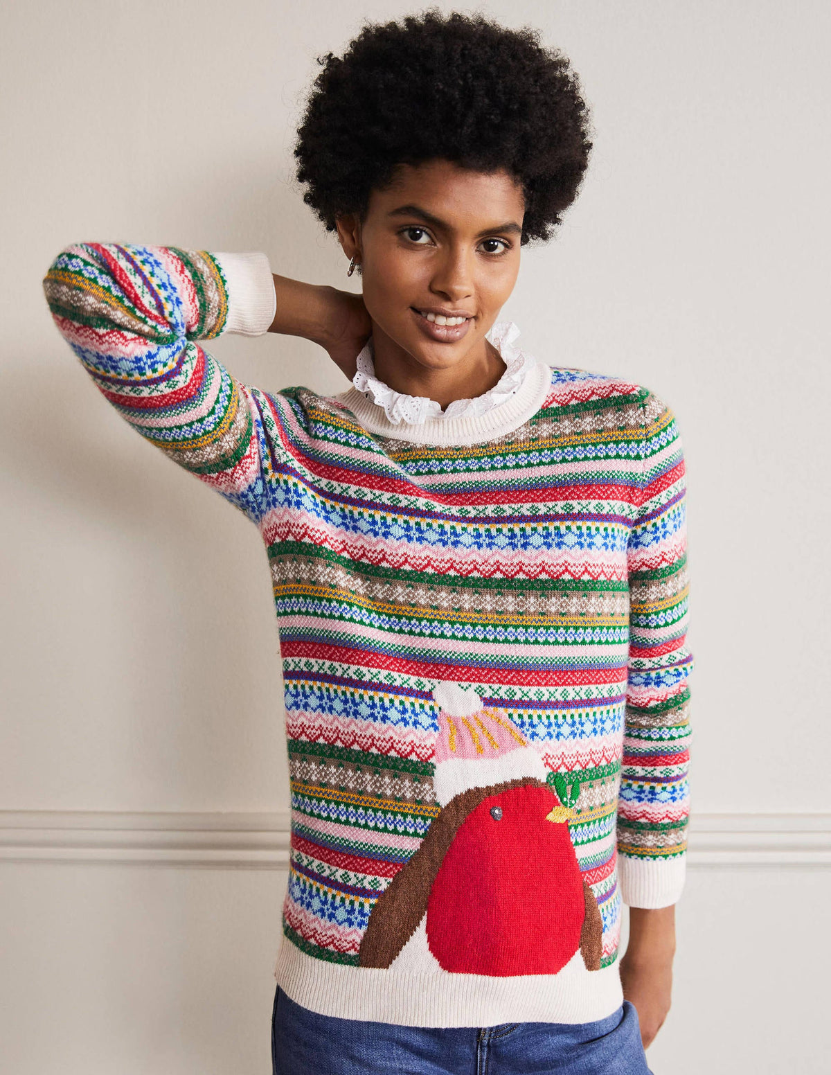 Weihnachtlicher Pullover-Bunt, Fair-Isle-Muster - Image 1