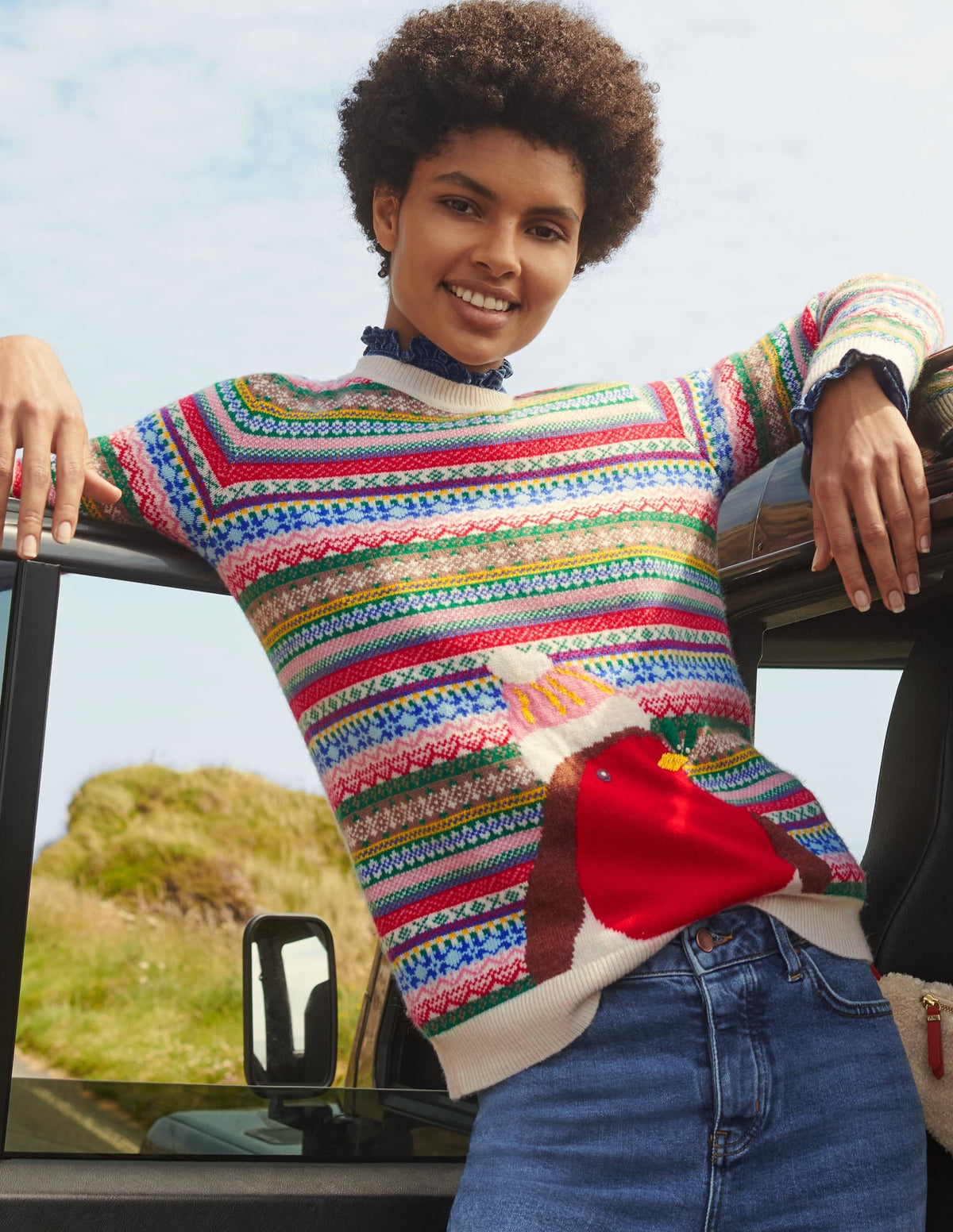 Weihnachtlicher Pullover-Bunt, Fair-Isle-Muster - Image 5