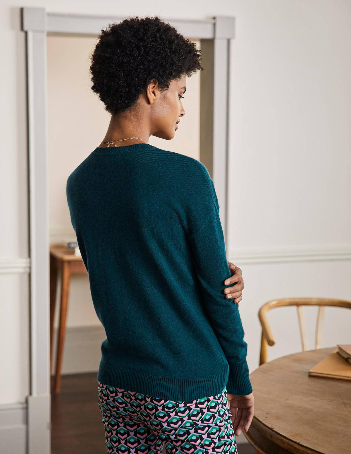 Bequemer Kaschmircardigan-Jadegrün-3