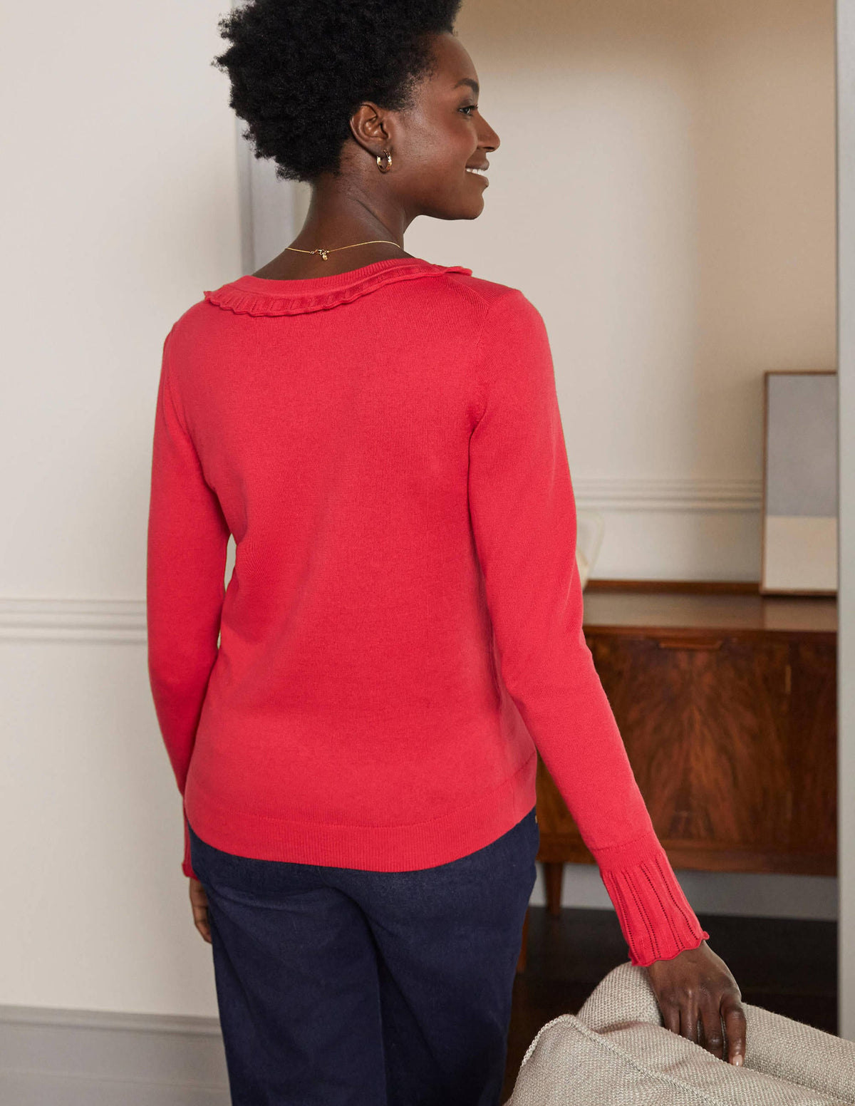 Pull Aimee en pointelle-Rouge vif-3