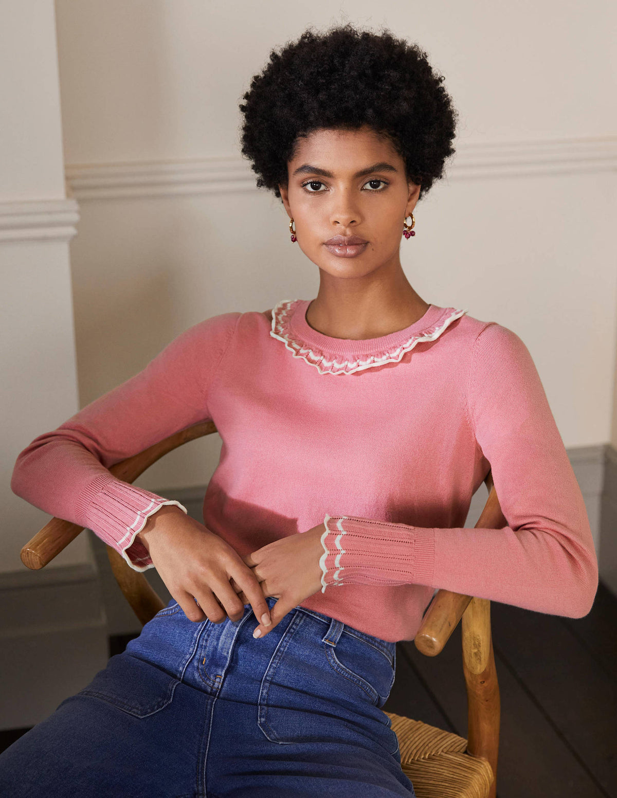 Aimee Pointelle Jumper-Formica Pink-1