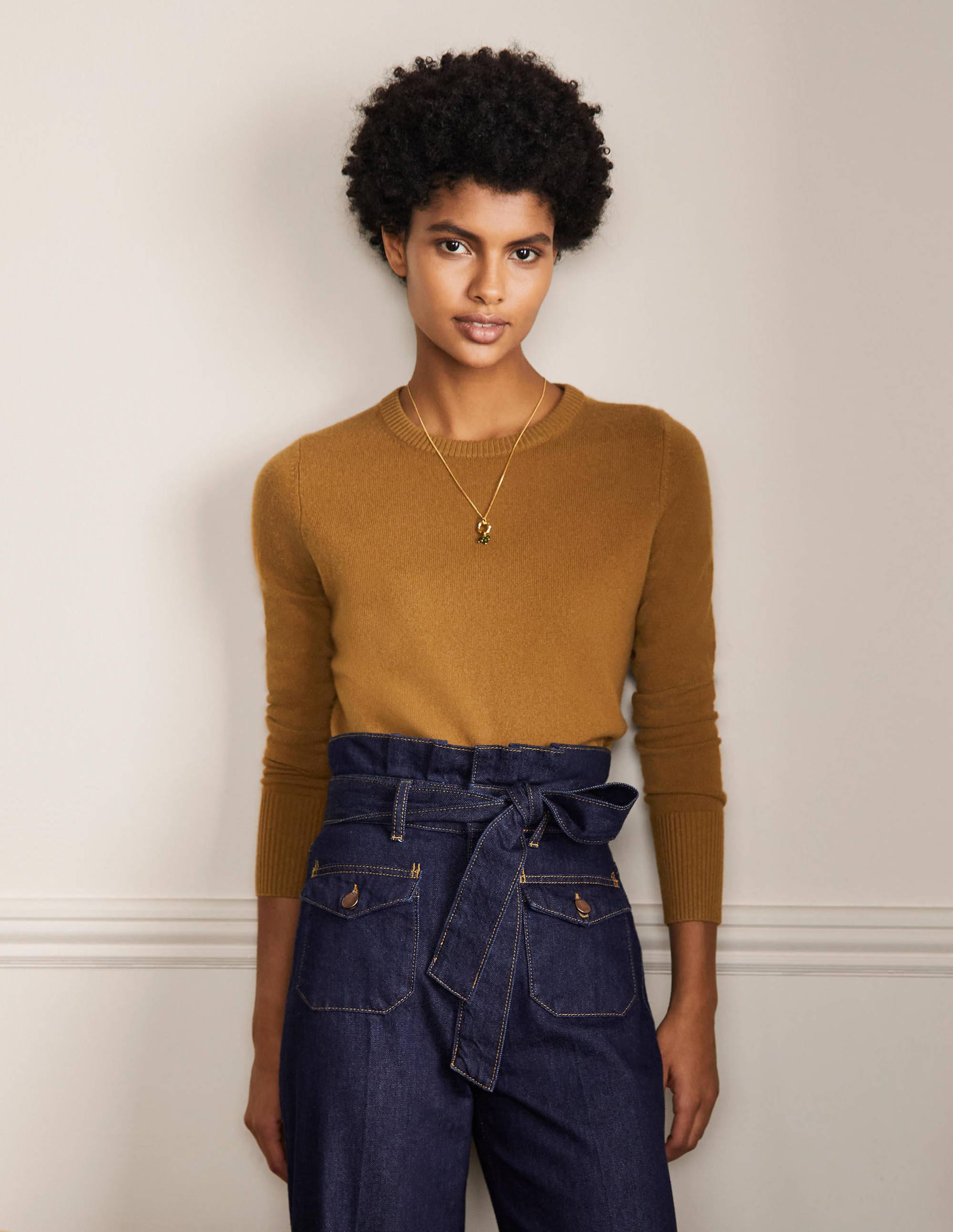 Kaschmirpullover mit Rundhalsausschnitt-Rauchiges Topasblau - Image 1