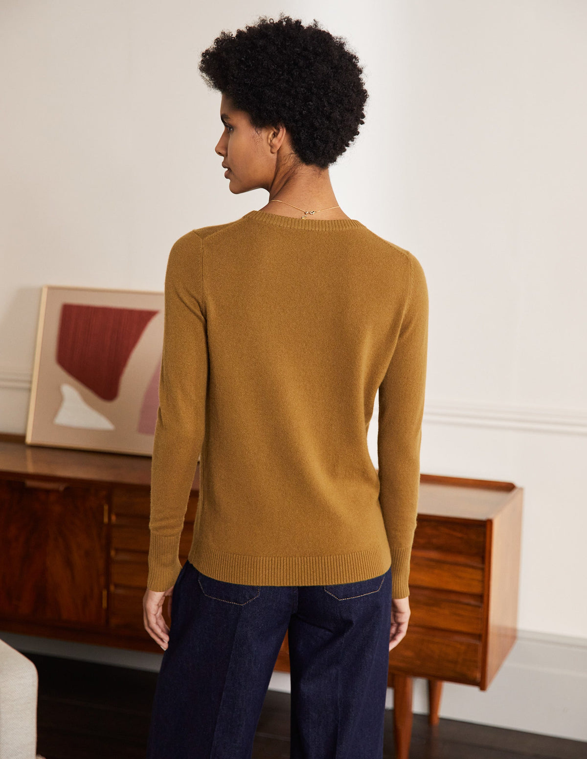 Kaschmirpullover mit Rundhalsausschnitt-Rauchiges Topasblau - Image 2