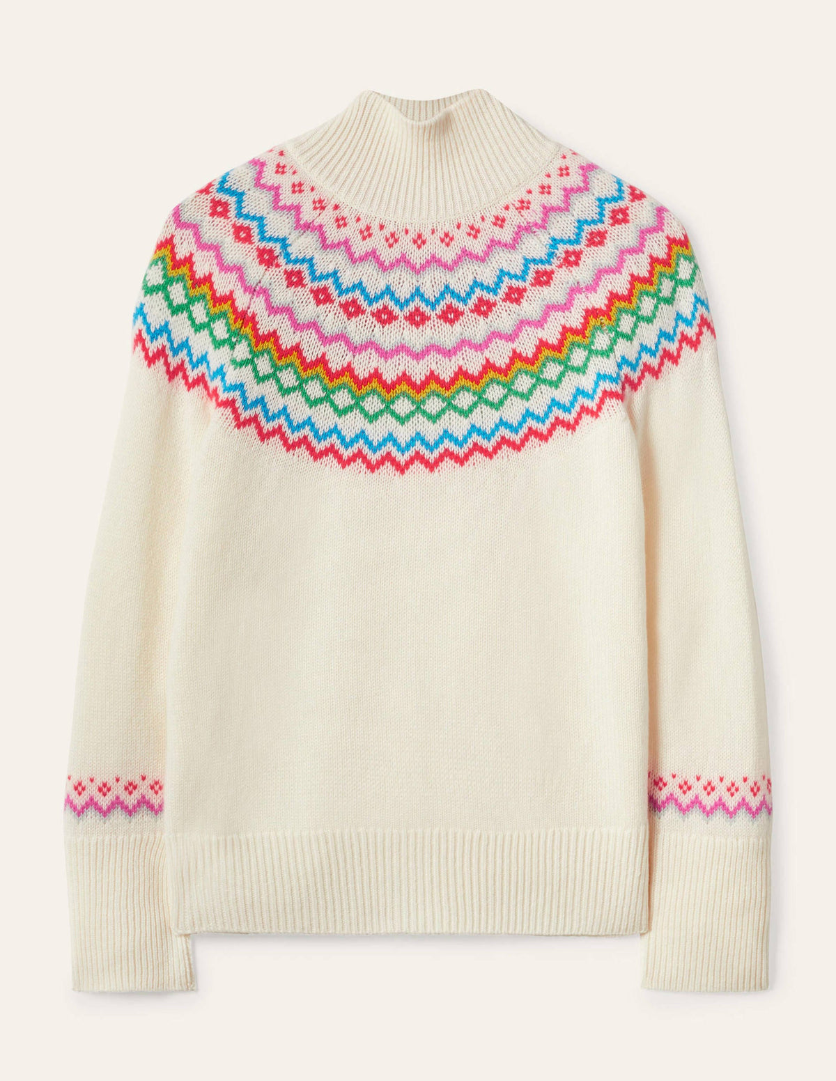 Anna Kaschmirpullover-Perlweiß, Fair-Isle-Muster - Image 6