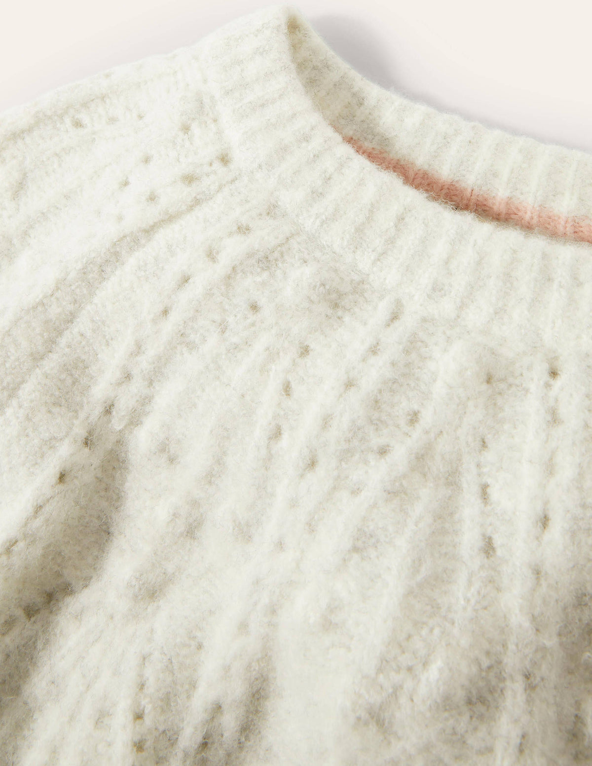Relaxed Cable Jumper-Ivory Melange - Image 5