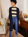 Lockerer Cardigan mit Kapuze-Marineblau