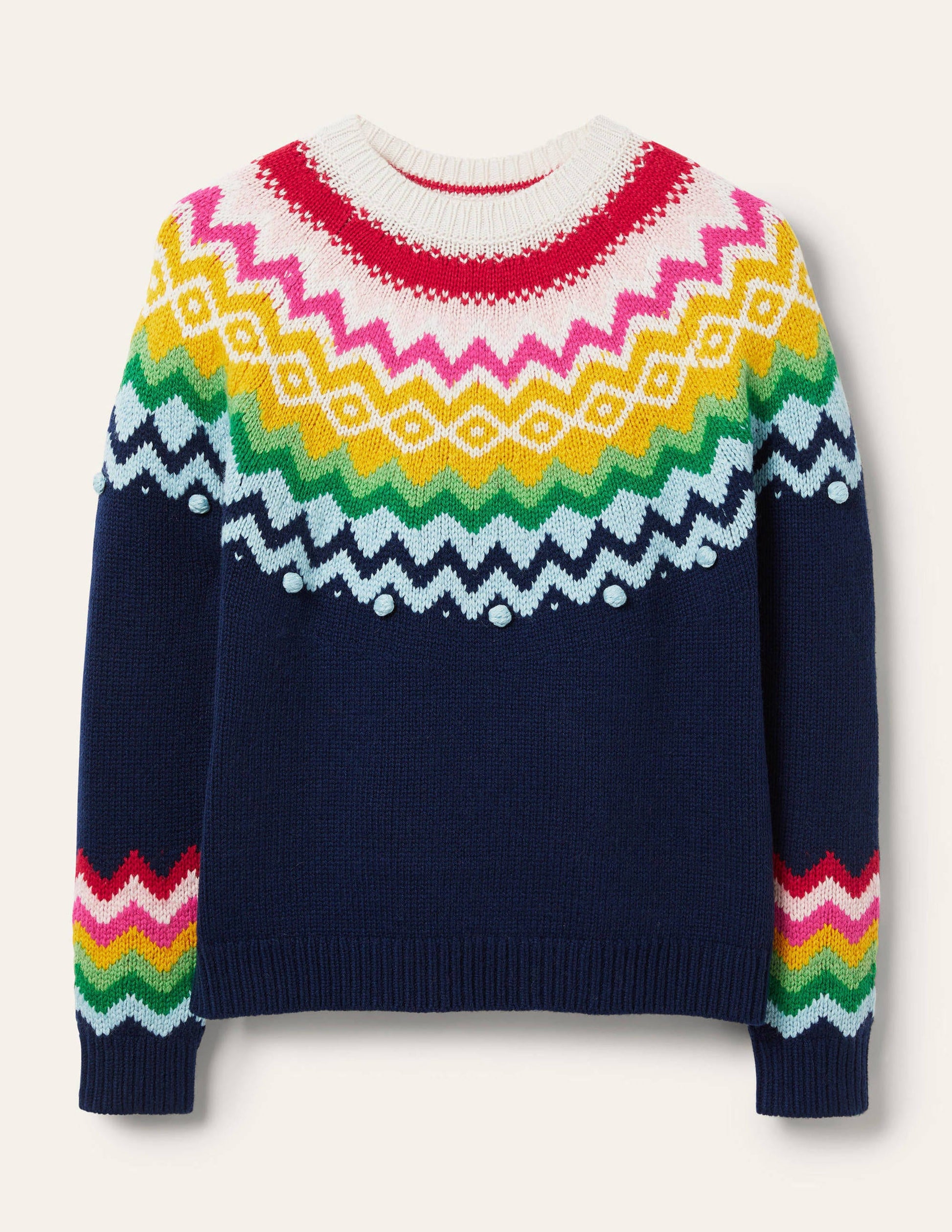 Lässiger Fair-Isle-Pullover-Segelblau-5